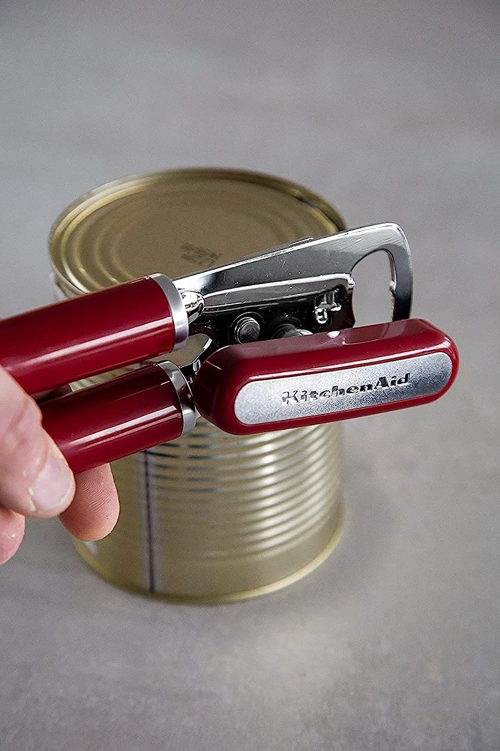 Kitchenaid Classic Multifunction Can Opener/Bottle Opener - Razor-Sharp Stainless Steel Cutting Wheel | Integrated Bottle Opener | Easy Crank Knob for Effortless Operation | 8.34-Inch | Empire Red image number 5