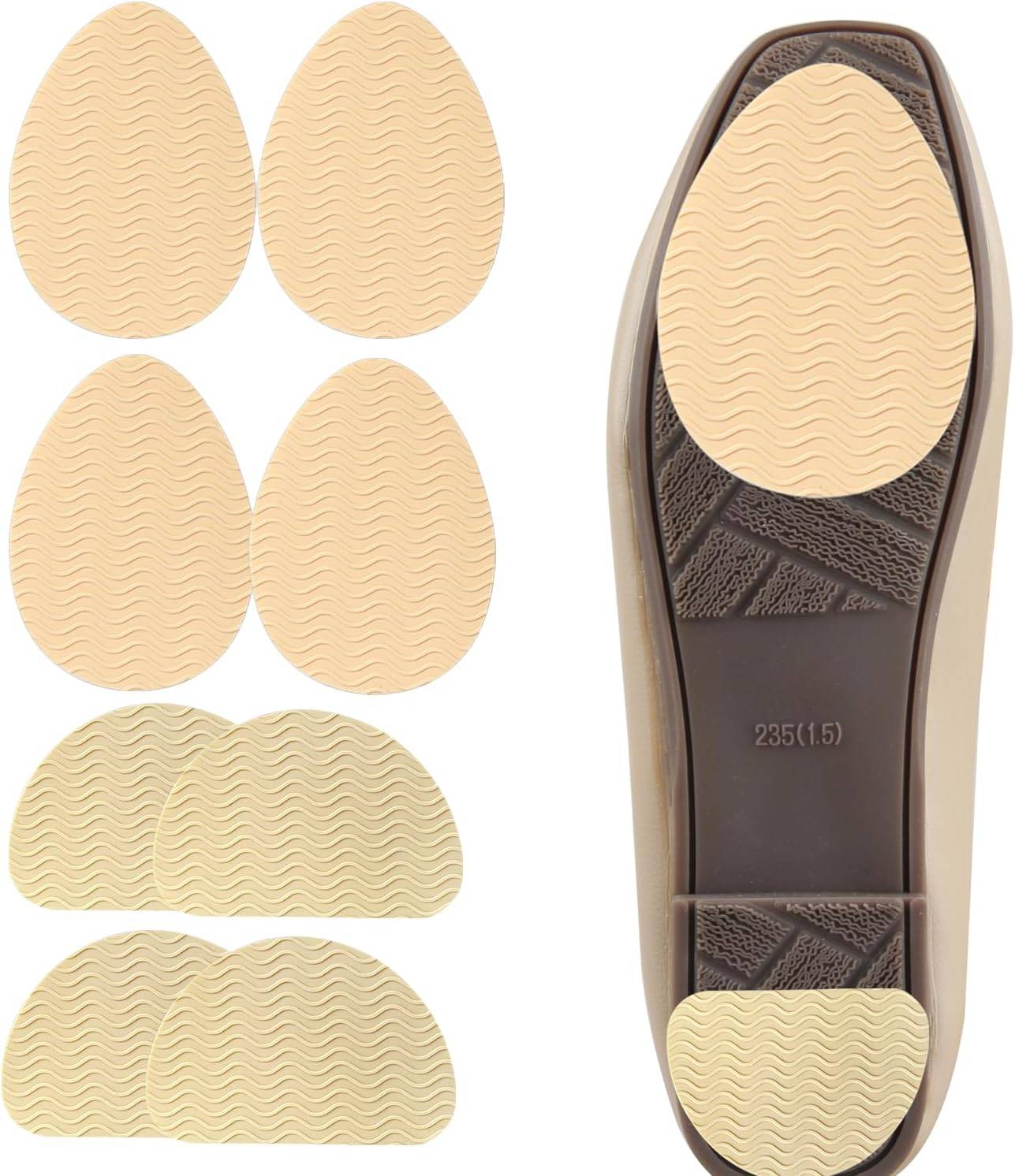 2 Pairs Non-Slip Shoes Pads Adhesive Shoe Sole Protectors, High Heel Noise Reduction for Women Men (Black)