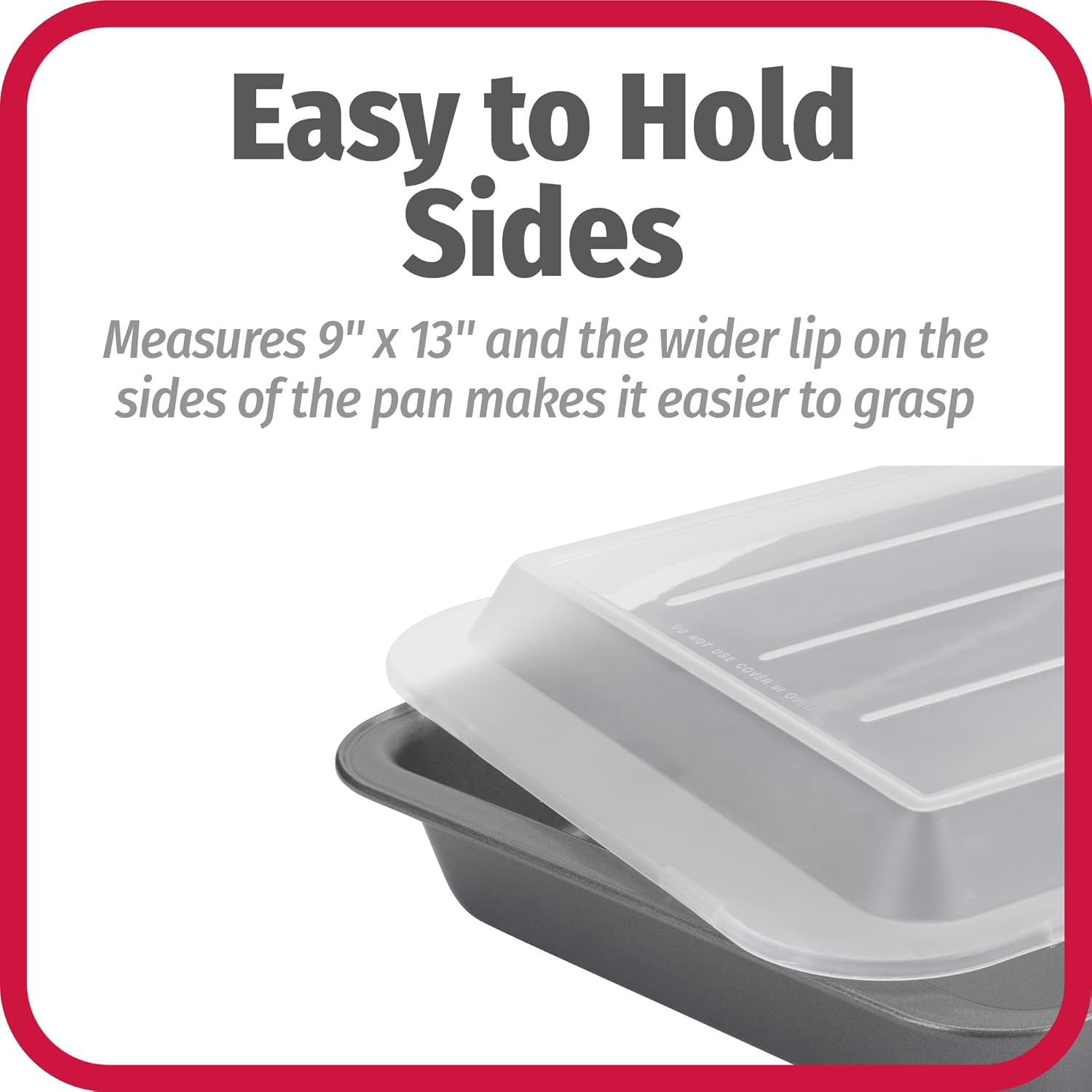 Goodcook Set of 2 Nonstick Steel 13" X 9" Cake Baking Pans with Covers, Gray