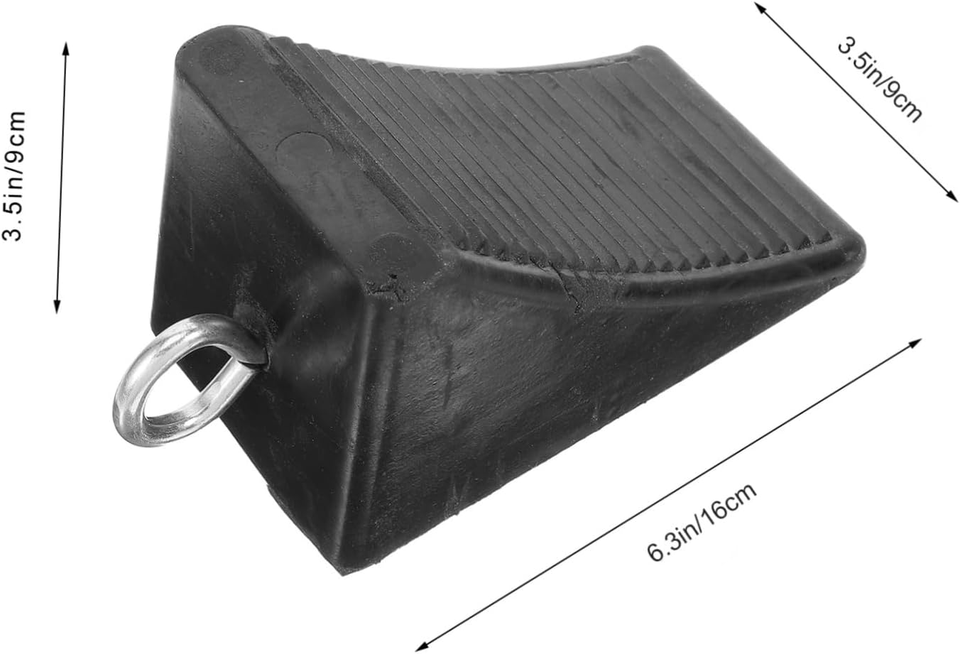 DEARMAMY Vehicle Wheel Chocks Portable Non-Slip Rubber Tire Stoppers 16X9X9Cm Triangular Anti-Skid Wheel Blocks for Car Trailer Ramps Safety image number 4