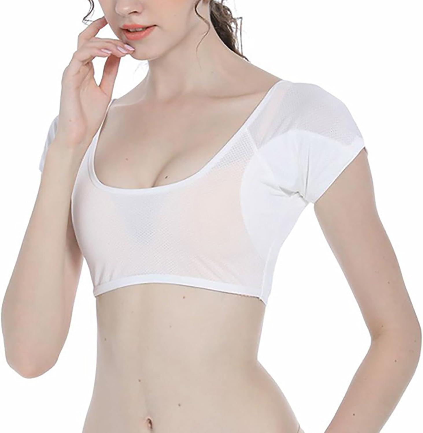 And Top Women'S Solid Milk Silk Underarm Sweat Proof Breathable Super Sweat Absorbent Pad Sweat Proof V Neck Vest Camisole for Women