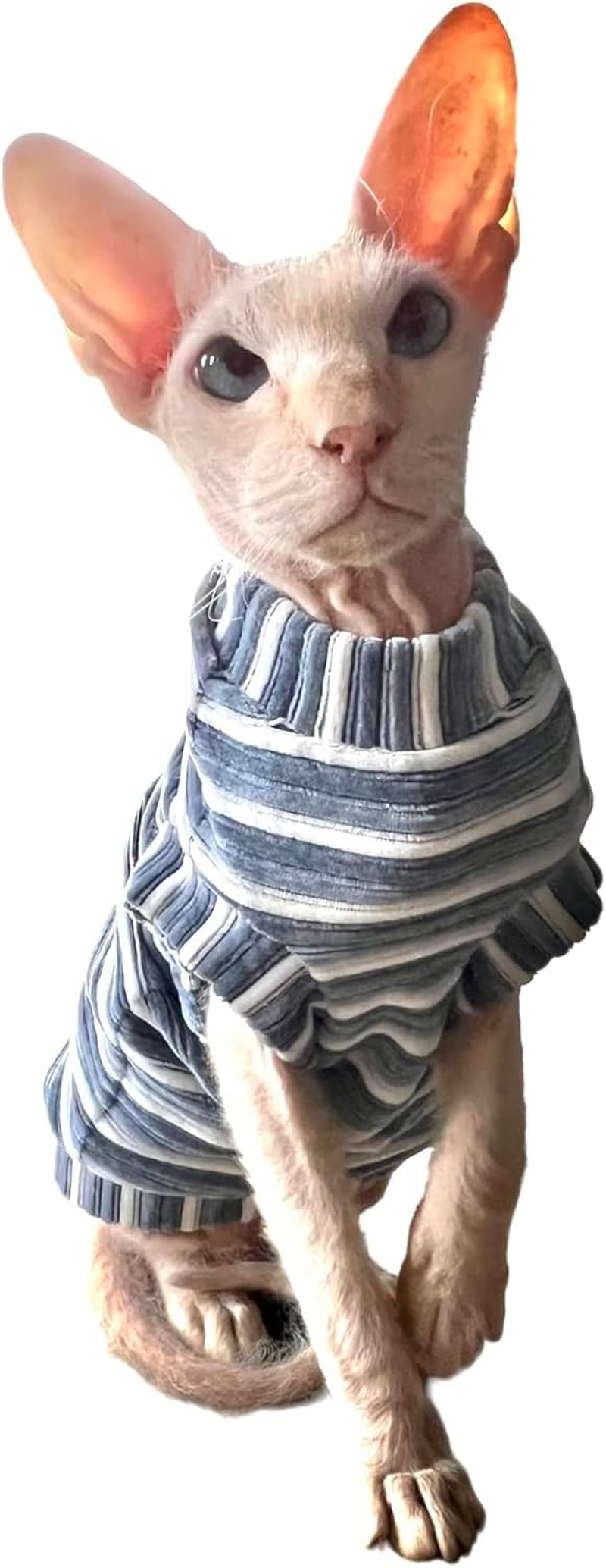 Kotomoda Cat'S T-Shirt Corduroy Dusty Blue for Sphynx and Naked Cats (Small) image number 3