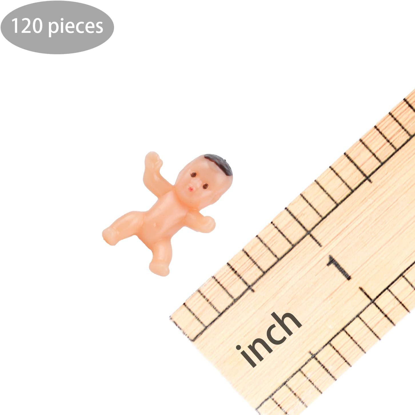 Tanlee 120 Pieces Mini Plastic Babies Baby Shower Party Favor Supplies Ice Cube Game Party Decoretions Baby Full Moon Gifts, 1 Inch image number 3