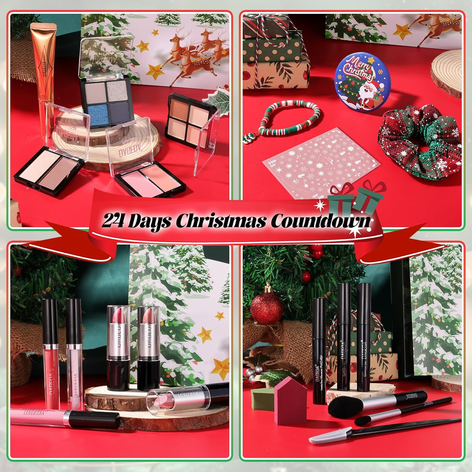 DAGEDA Beauty Advent Calendar 2025,24 Days Christmas Makeup Gifts for Women,Contains Beauty Makeup Kit, Xmas Clothes Accessories, 24 Surprise Christmas Countdown Festival Gifts Set for Women Girls image number 6