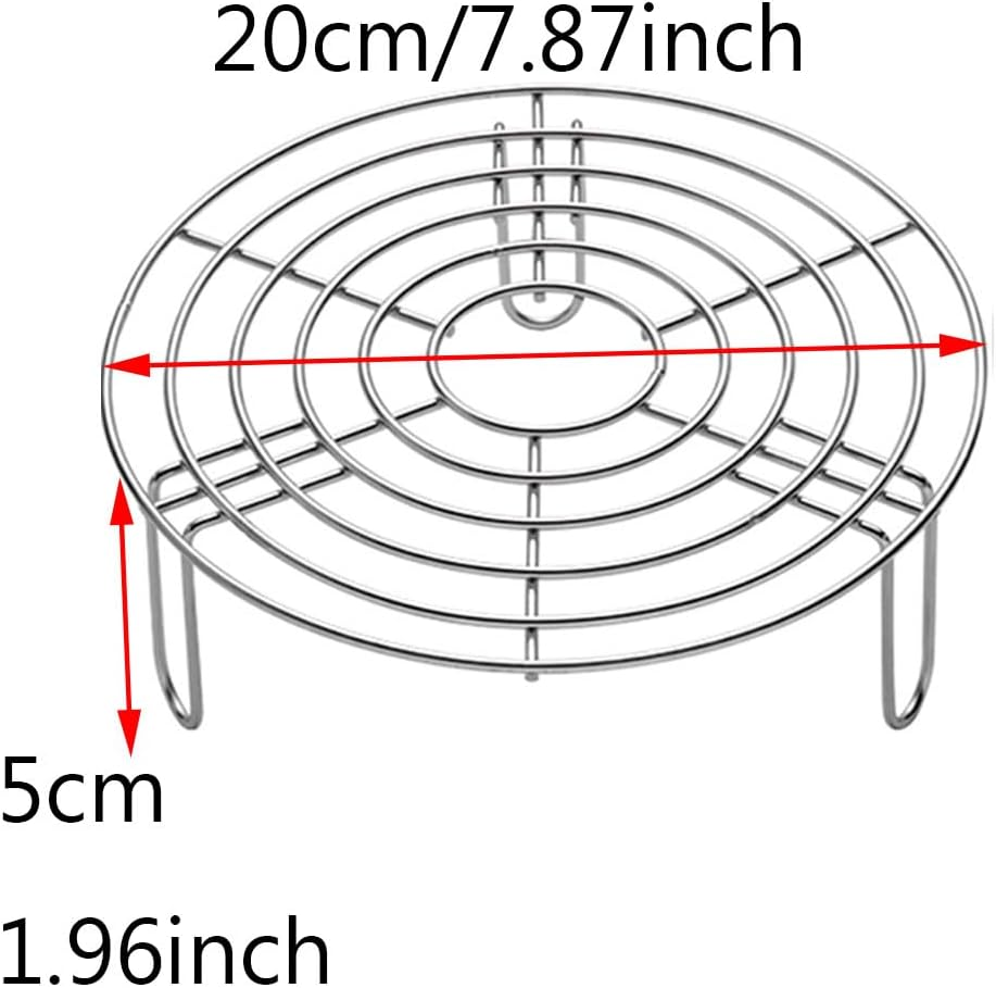 Armastuse Steam Rack,Round Roasting Baking Steaming Cooling Rack Cooking Grid Grill Stainless Steel Fits for Dutch Oven, for Lifting Food in Pots, Fits Air Fryer Pressure Cooker image number 2