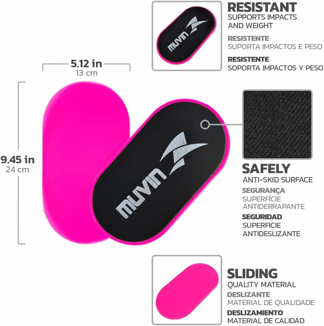 Muvin Core Sliders for Working Out - Pack of 2 Premium Workout Sliders - Fitness Sliders for Full Body Workout, Abdominal Exercise Equipment - Exercise Sliders for All Kinds of Surfaces image number 6