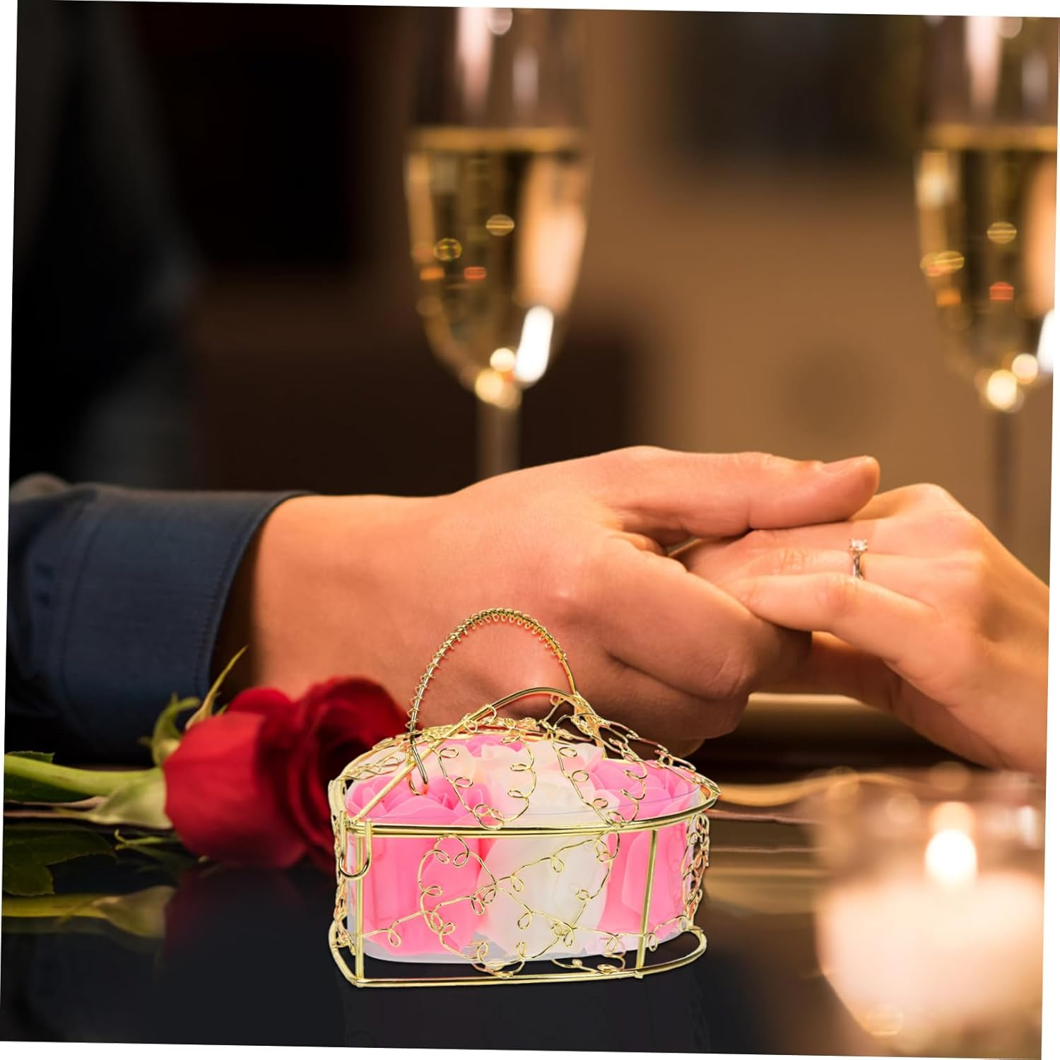 ABOOFAN Rose Soap Lifelike Rose Flower Petals Basket Valentine'S Day for Girlfriend Bridal Showers and Home Decor image number 2