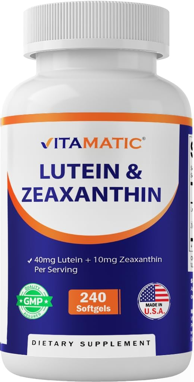 Vitamatic Lutein 40Mg with Zeaxanthin 10Mg, Eye Health Support Supplement, 240 Softgels image number 5