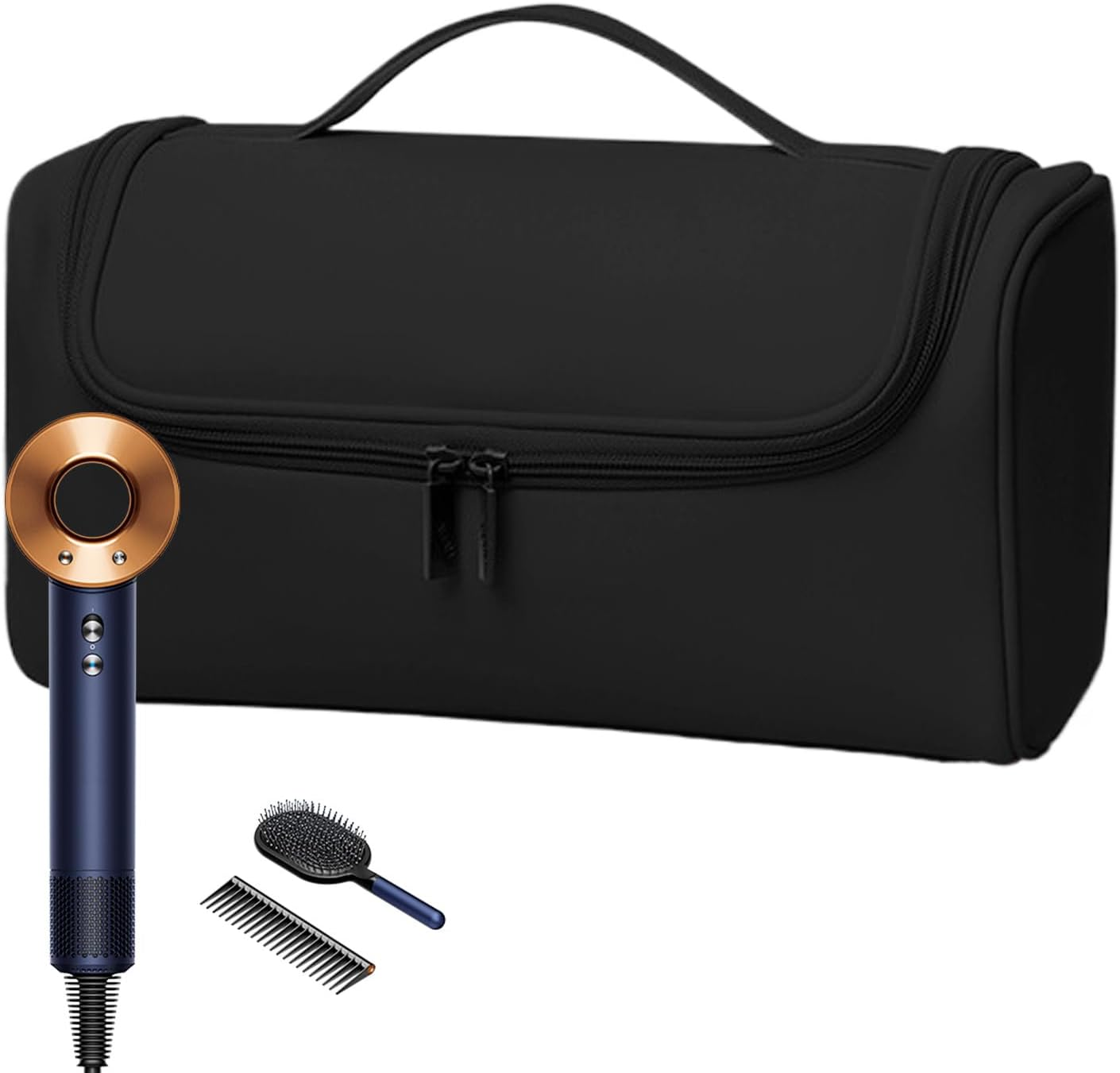 Hair Dryer Storage Pouch &ndash; Portable Heat Styling Tool Case, Dustproof Beauty Appliance Holder | Waterproof Foldable Travel Organizer Bag, Protective Salon Dryer Tote for Home, Vacation, and Business T