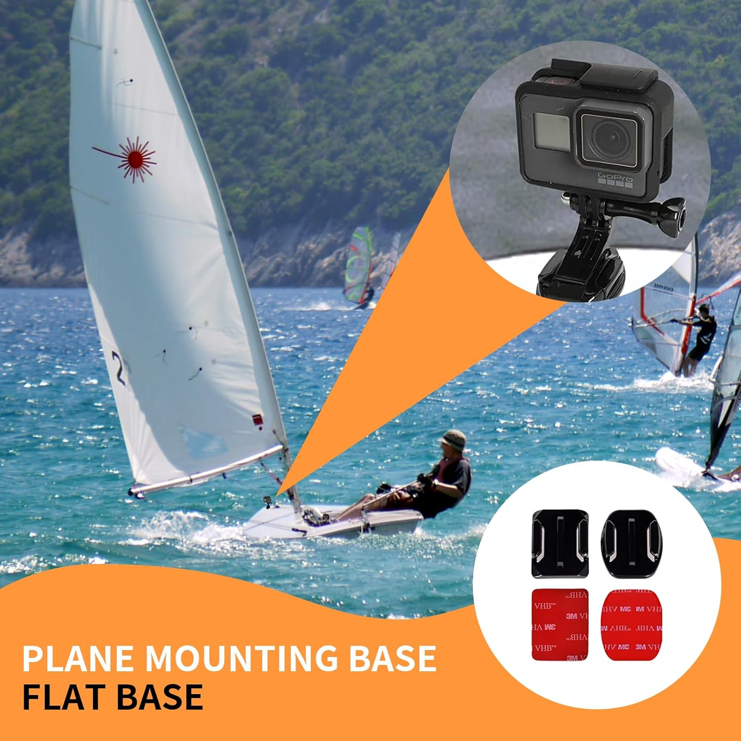 Compatible with Gopro Helmet Mount Adhesive Sticky Mounts Flat Curved 3M Mount 6X Curved & 6X Flat Mounts Bundle W/ 3M Sticky Pads Flat Curved Black Silver Session Cameras image number 2