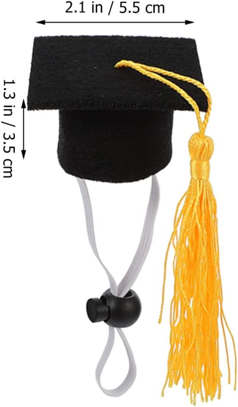 2Pcs Set Elastic Doctorial Hat Cap and Gown 2023 Party Supplies Cat Graduation Costume Miniature Dogs Doctoral Hats Cat Hat Doll Party Dog Clothing B04 Shawl Felt Cloth Chic - Blue image number 7