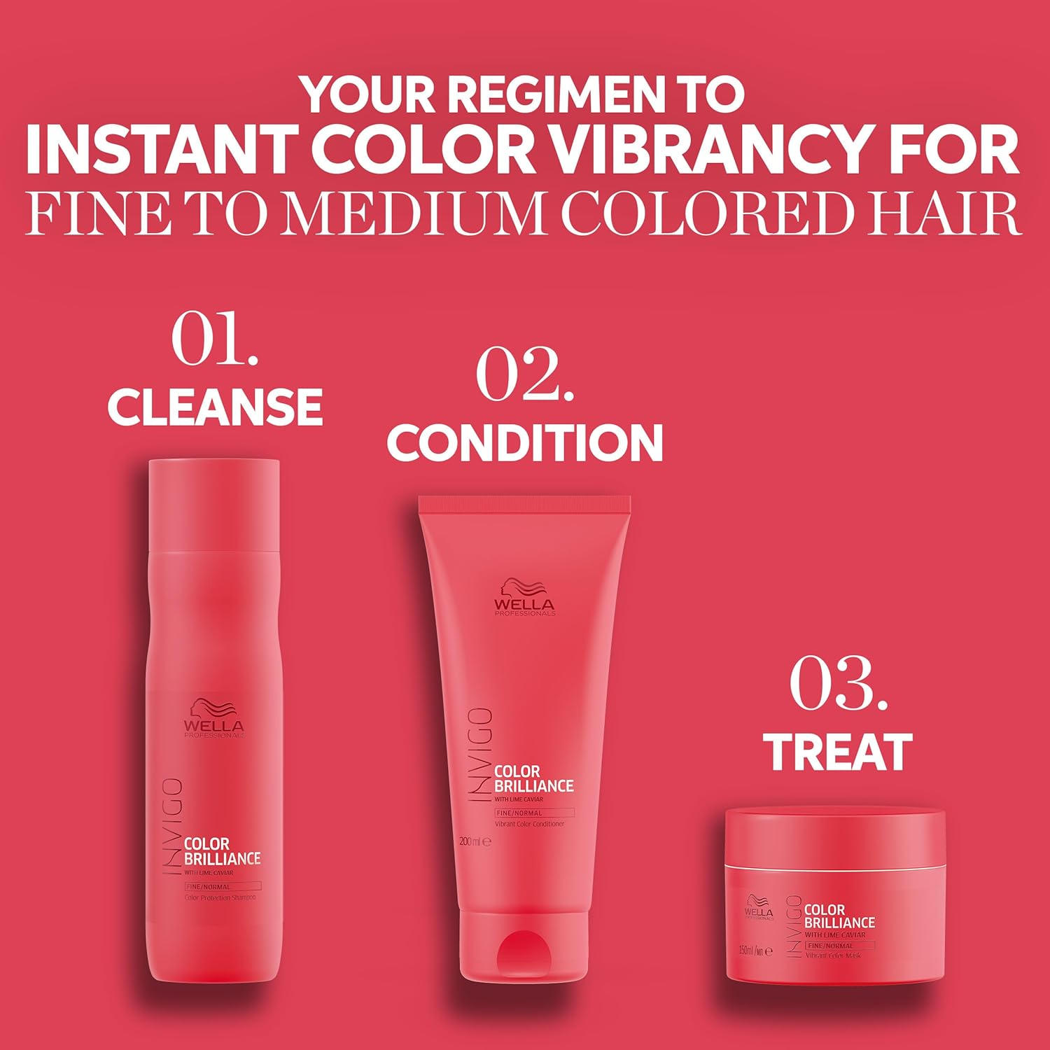 Wella Professionals Limited Edition Invigo Color Brilliance Trio Set (Shampoo 250Ml, Conditioner 200Ml, Mask 150Ml) image number 3