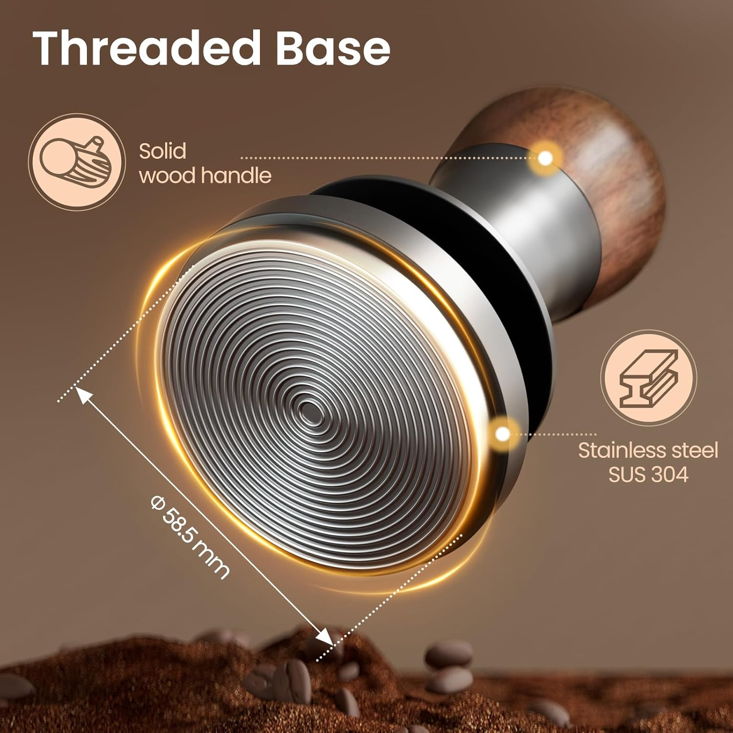 MHW-3BOMBER Espresso Tamper Ripple Base 58.5Mm T7071T-OS image number 3