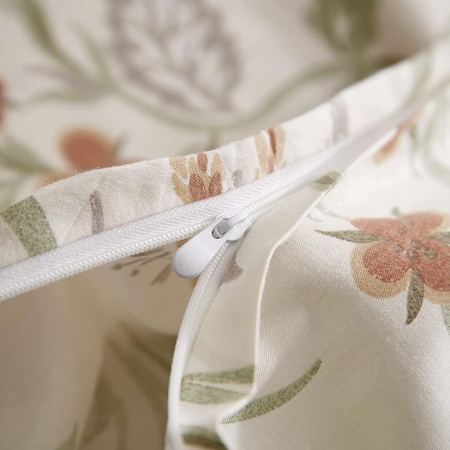 DREAMINGO Twin Duvet Cover Set -Botanical Vintage Comforter Cover with Zipper Closure, Cute Room Decor Cottagecore Bedding Set, 3 Piece, Include 1 Cotton Duvet Cover & 2 Pillowcases, Soft, Breathable image number 2