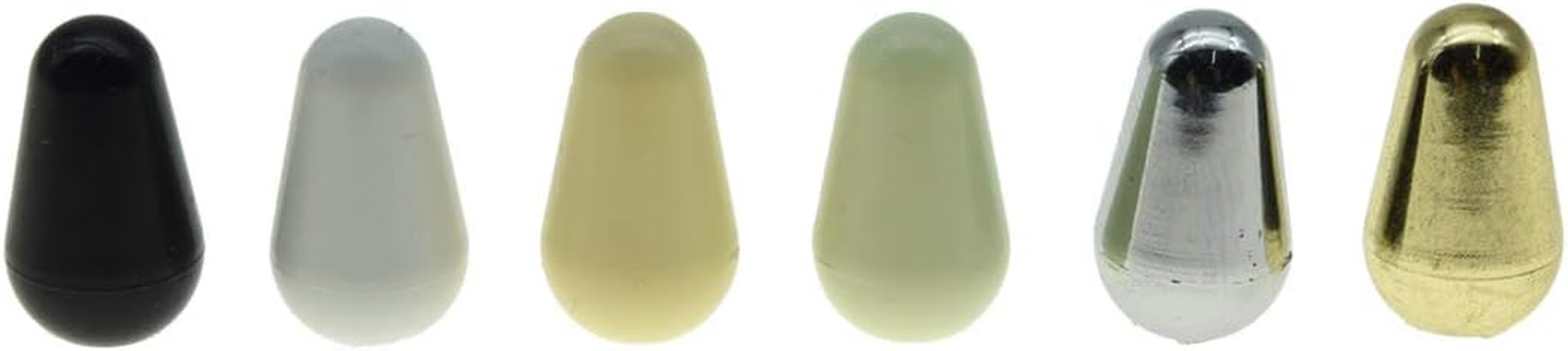 KAISH 2Pcs Guitar 5 Way Pickup Switch Tip Switch Cap Switch Knob for USA Strat/Stratocaster Chrome - Aged White image number 5