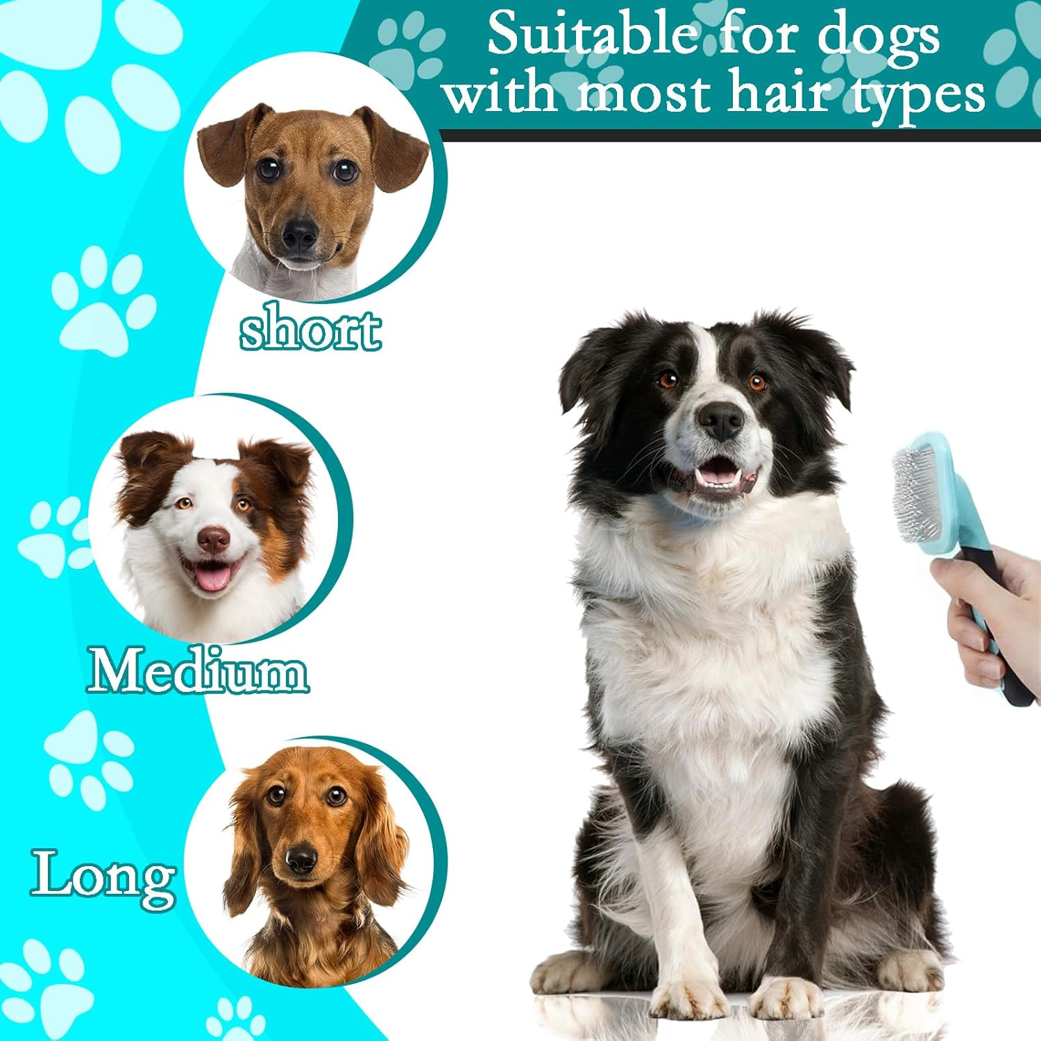 Gdsanlian Pet Brush, Dog & Cat Grooming Brush, Rotatable 360&deg; for Long & Short Hair, Blue, Suitable for Small Dogs & Cats
