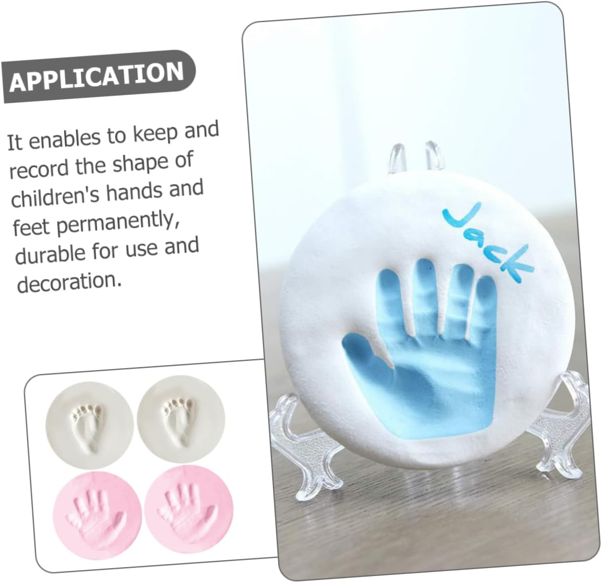 4Pcs Handprint Footprint Keepsake Kit for Newborns Shower Gifts Handprint Holder Boy Girl Footprint Keepsake Birthday image number 5