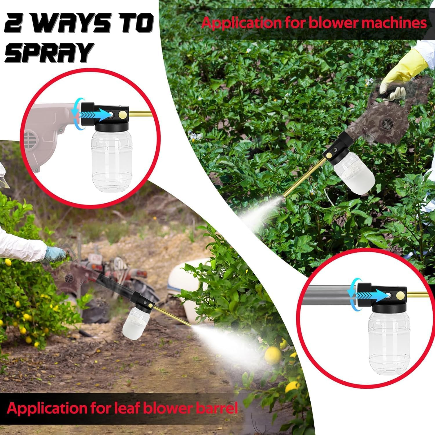 Rozlchar Diatomaceous Earth Duster Compatible for Milwaukee 18V Blower 0884-20 & Bbl-0(No Blower, No Battery)-1L Garden Dusters for Powder W/7.5Inch Nozzle for Organic Gardening image number 4