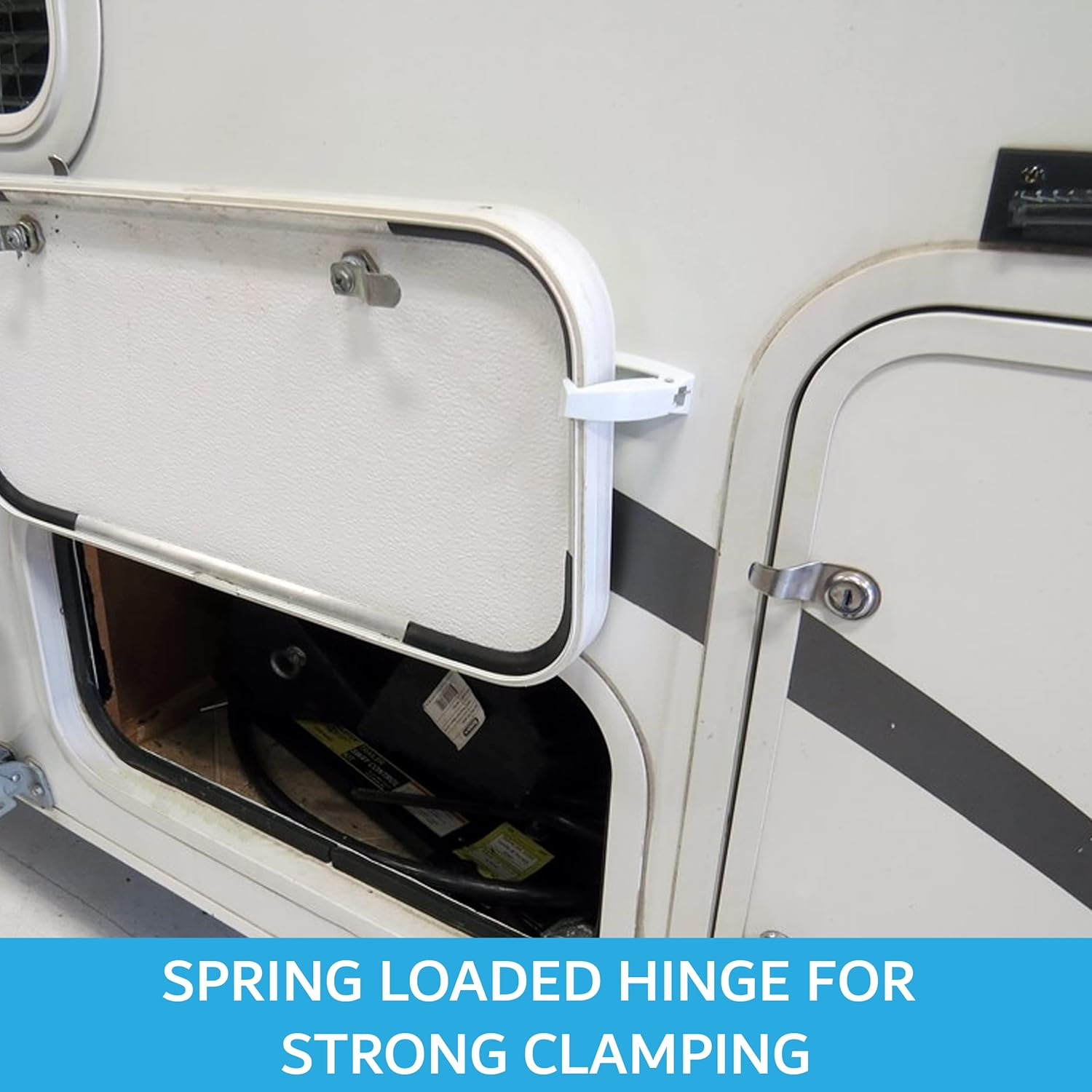 NU-SET | 4RV013 RV Baggage Door Catch | 4 Pack | RV Accessories & Door Hardware (White)