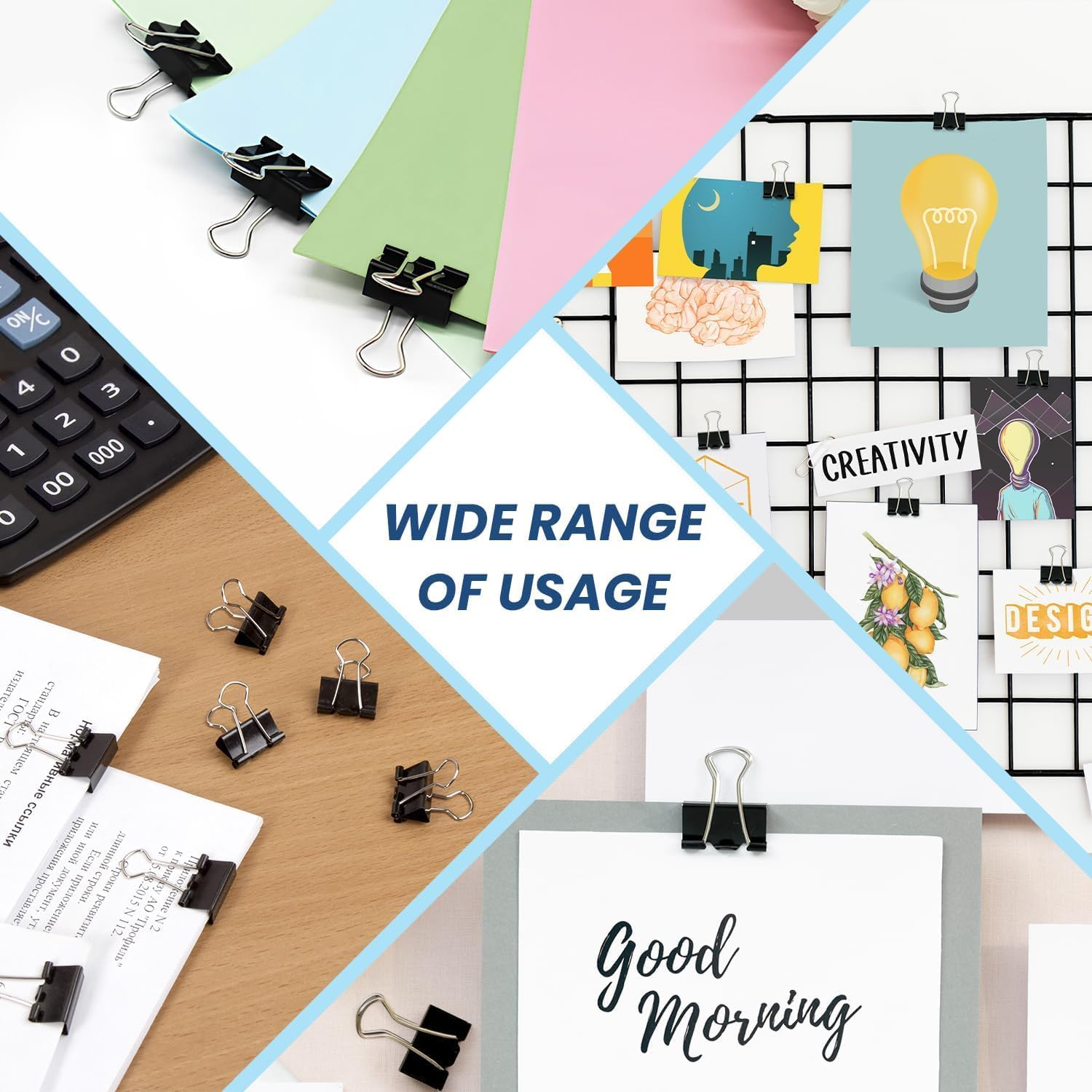 180 Pcs Paper Binder Clips, Mini Bulldog Clips Small Clips for Paper 15Mm 5/8 Inch, Office Supplies Micro Size Office Clips for Home School (Black) image number 3