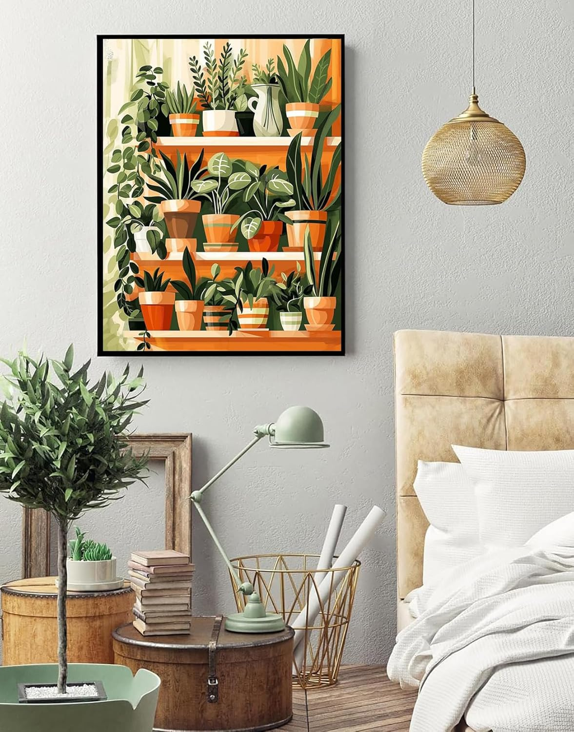 YECFWVRXHTS 5D Diamond Painting Kit for Adults, Potted Plant Diamond Art, DIY Full Drill Diamond Dot Gem Art, 12 X 16 Inch image number 5