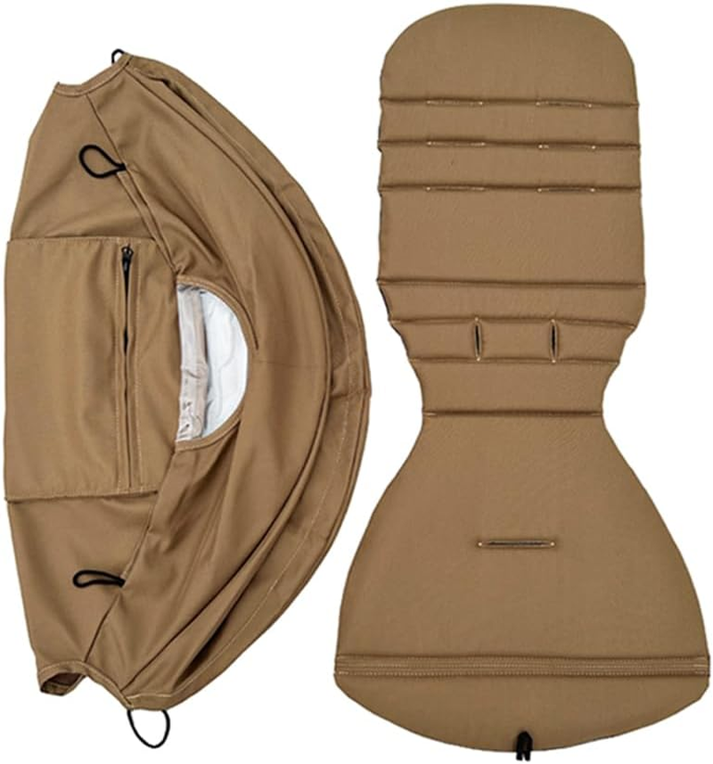 Baby Stroller Seat Cushion and Canopy Compatible with Babyzen YOYO 2 and YOYO+, Pushchair Accessories Replacement Kit, Waterproof Double-Layer Fabric (Aqua Blue)