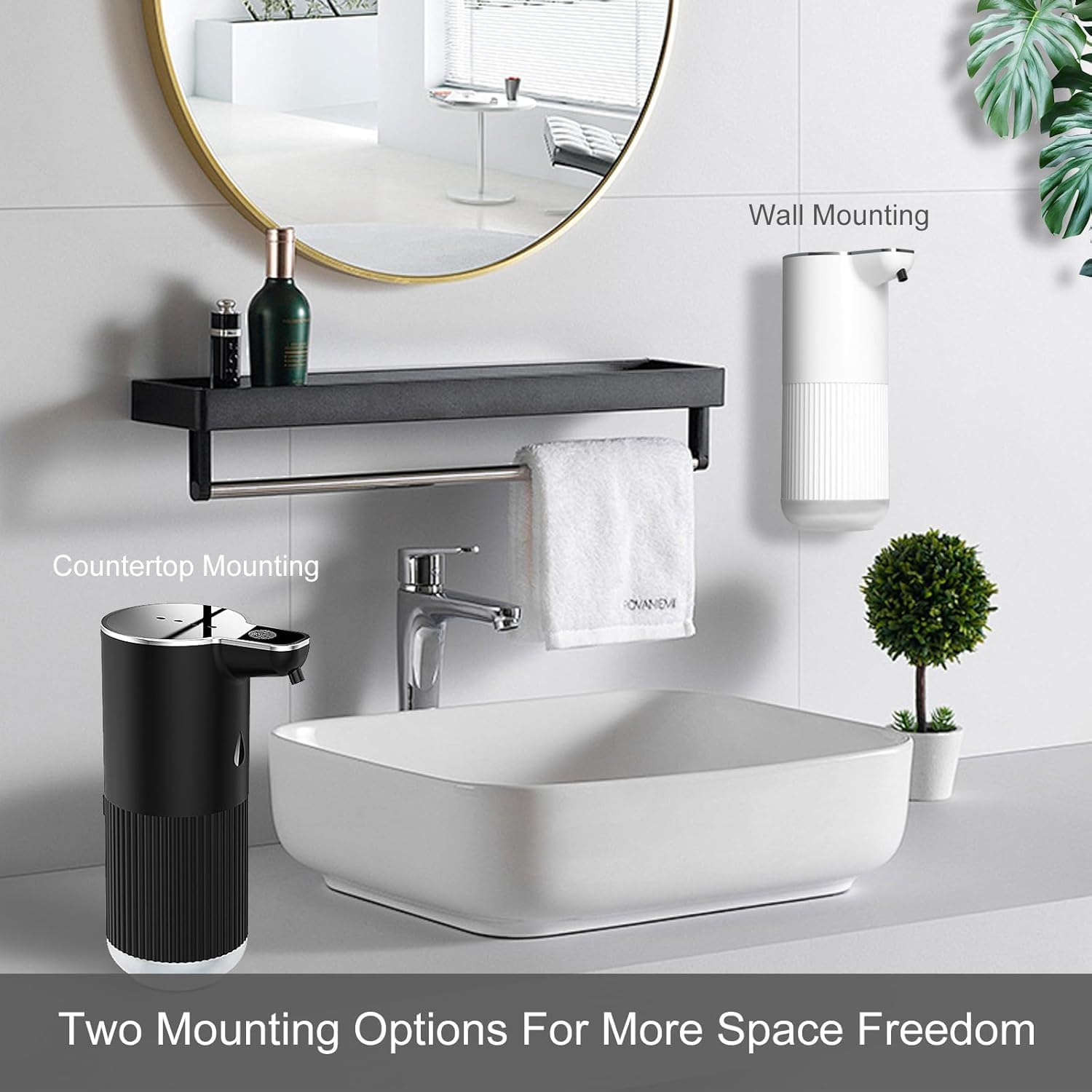 YVXUN Automatic Foaming Soap Dispenser,Touchless Hand Sanitizer Dispenser Electric,Hand Soap Dispenser 4-Level Adjustable,Foam Soap with USB C Rechargeable for Kitchen,Bathroom,Hotel,Restaurant(White) image number 3