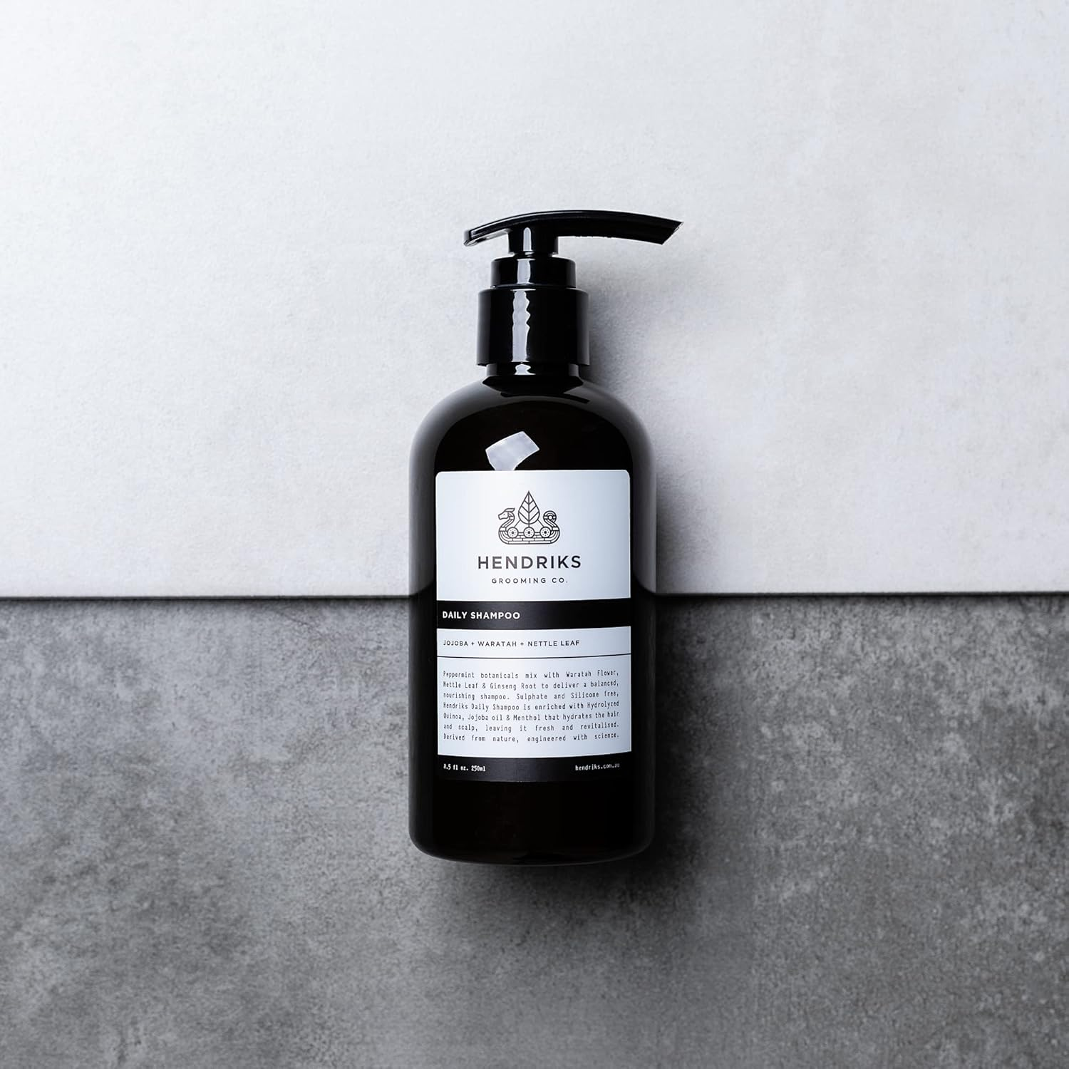 Hendriks&trade; Daily Shampoo for Men, 100% Natural, Sustainable, Vegan, Plant-Based | Jojoba + Waratah Leaf + Nettle Extract | Sulfate Free and Paraben Free, 250Ml. image number 2