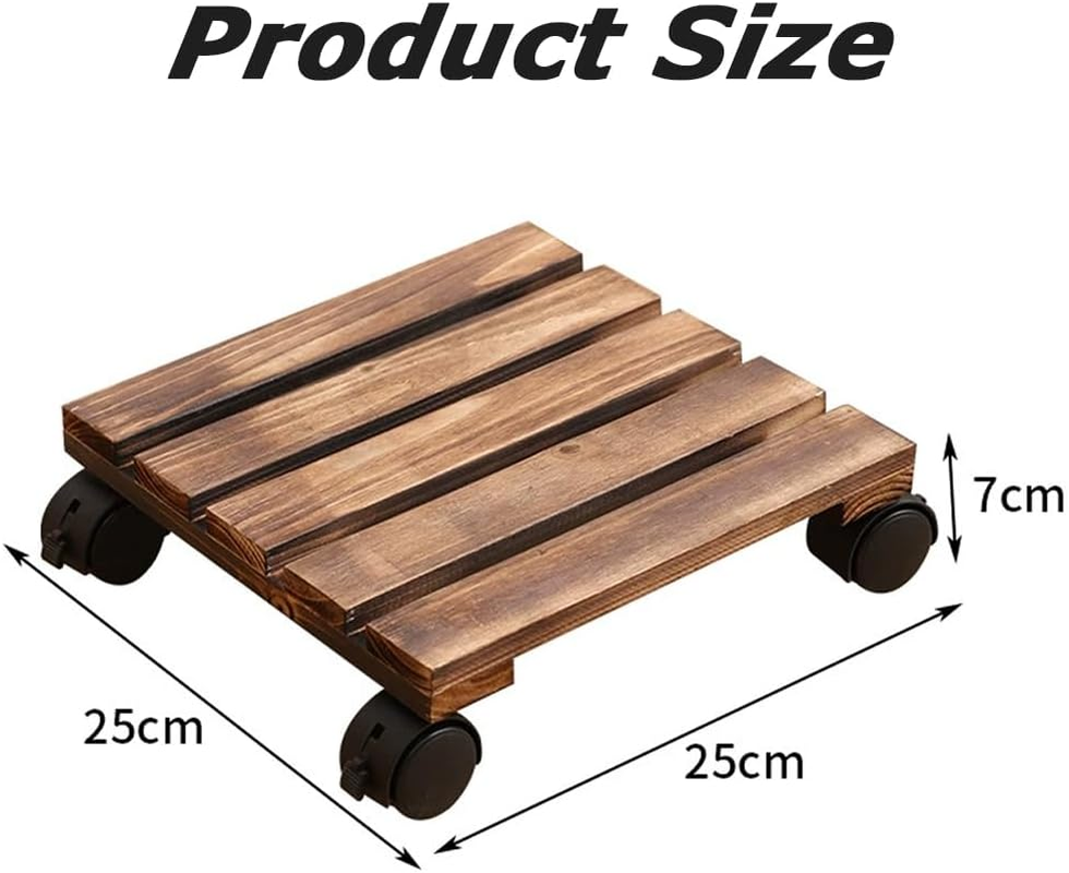 2 Pack Plant Stand,Plant Saucers,Plant Caddies,Plant Dolly Rolling,Sliding Wheels Tray,With Wheels Plant Dolly Rolling Plant Stand Plant Roller with Casters for Indoor and Outdoor,Square image number 3