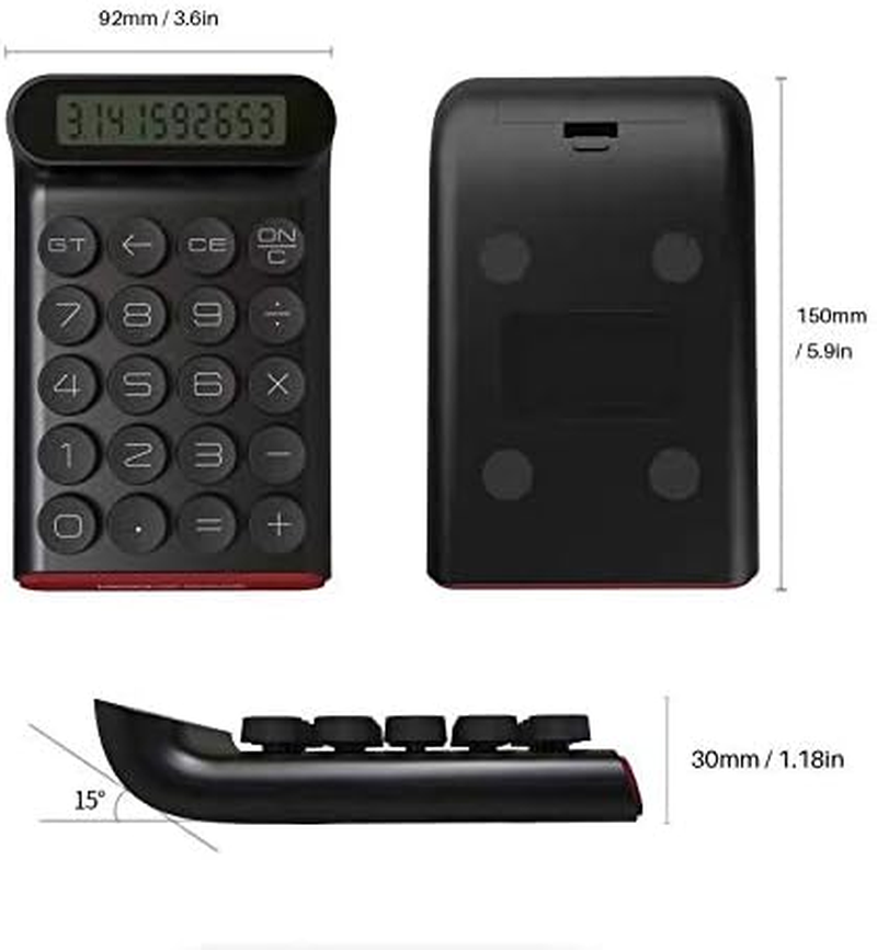 Mechanical Switch Calculator,Handheld for Daily and Basic Office,10 Digit Large LCD Display (Black) image number 4
