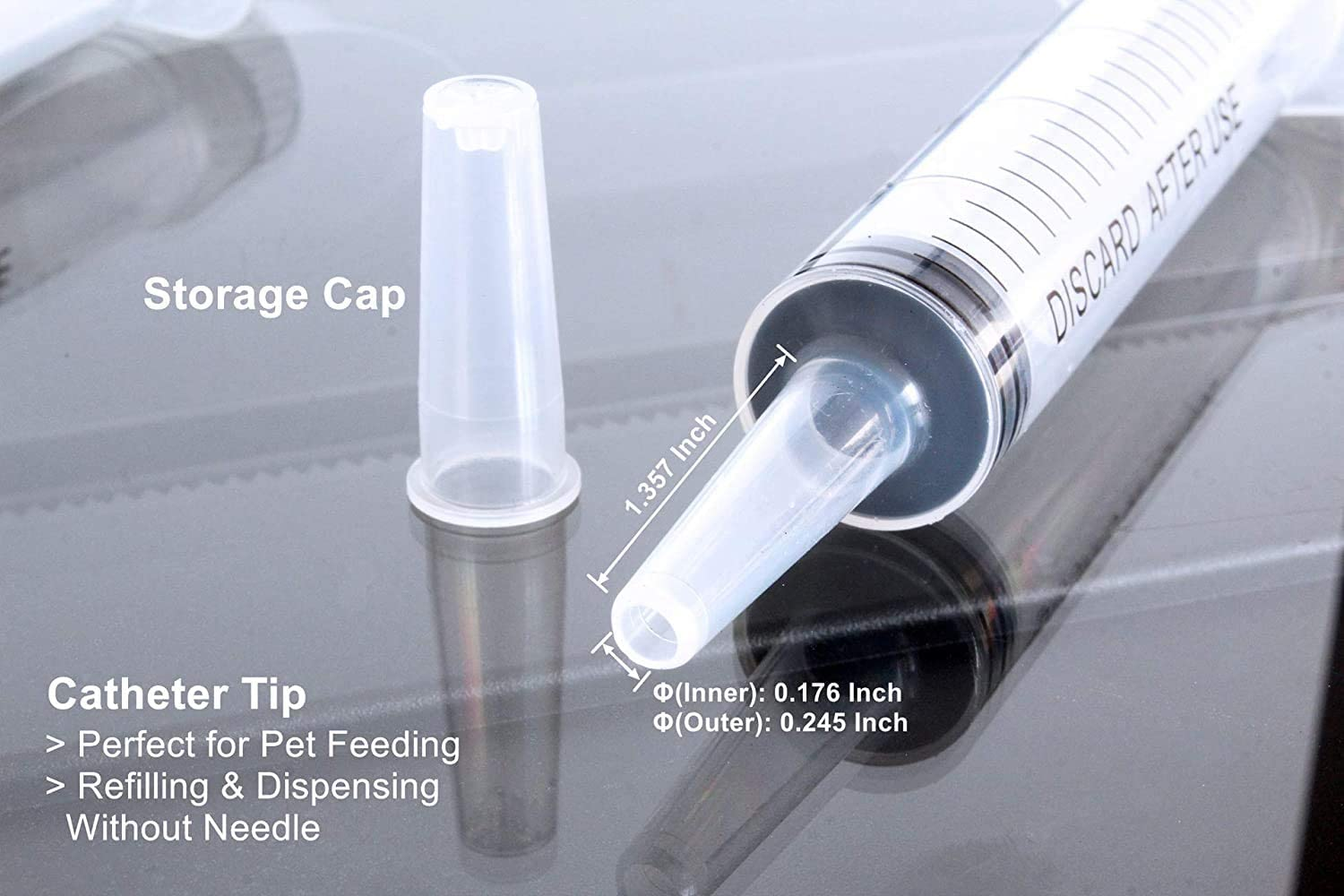 20Ml Syringe with Caps (10 Pcs), Suitable for Feeding Newborn Small Animals, Also Suitable for Liquid Extraction, Adding Ink, Watering Flowers, Etc. image number 2