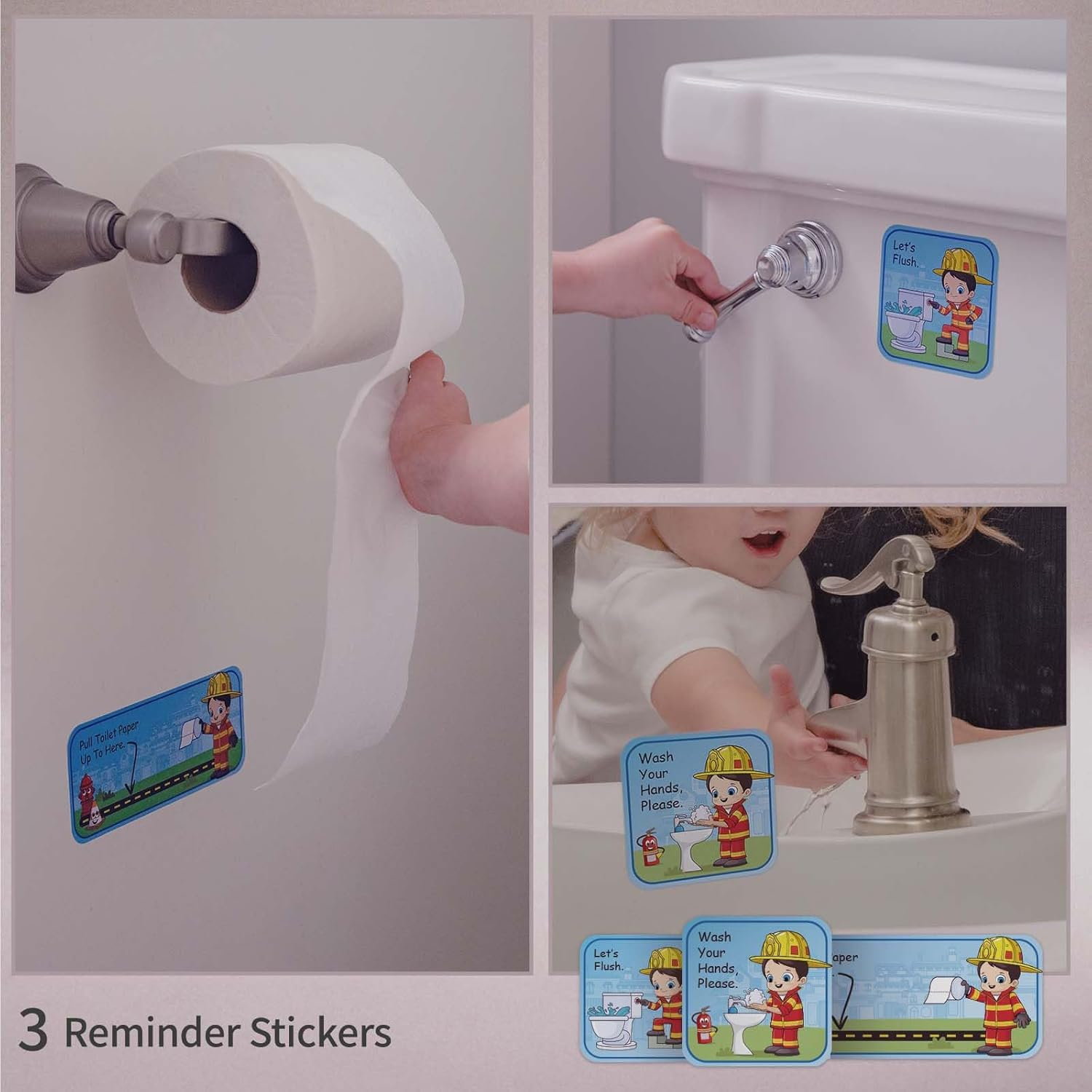 Potty Training Chart with 35 Stickers, 3 Reminder Stickers and Crown for Toddlers Boys and Girls - Potty Training Rewards for Kids - Fireman image number 2