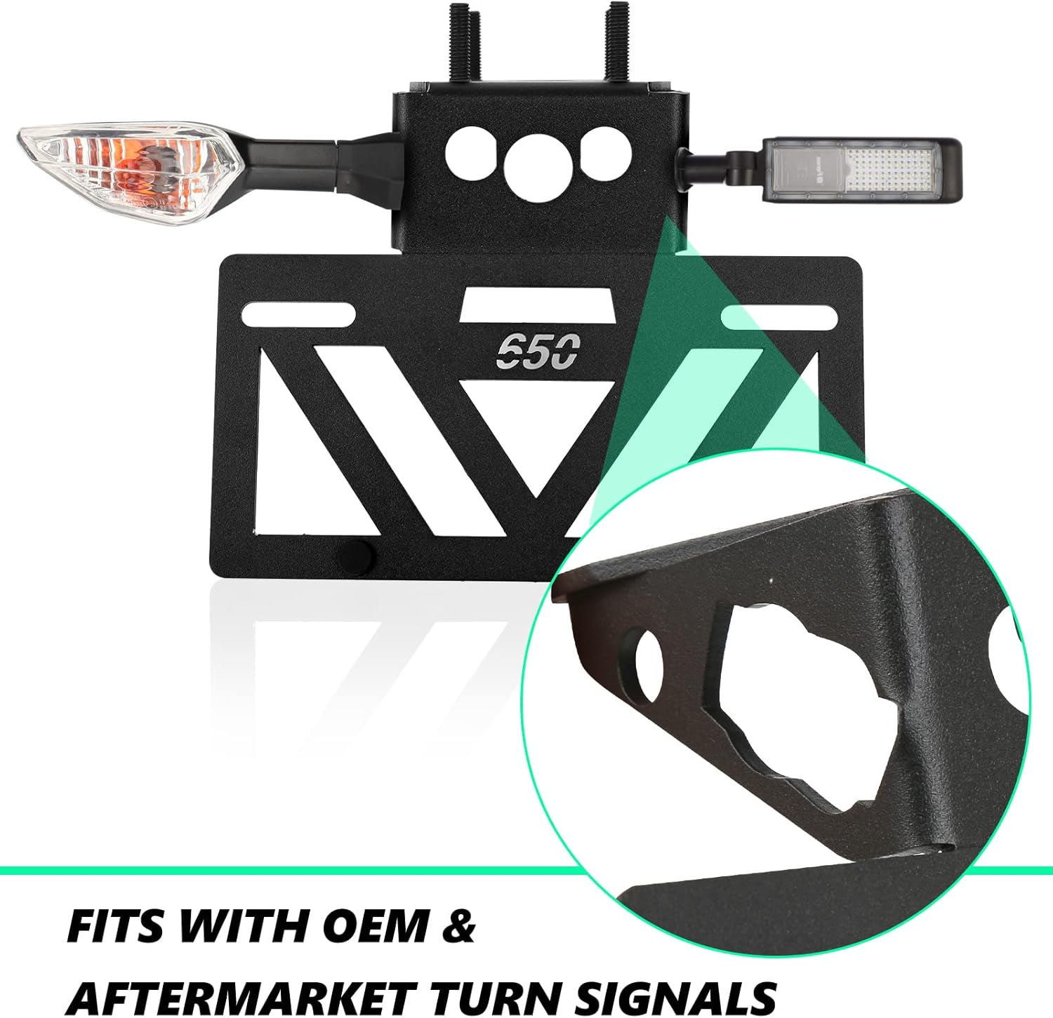 INKUDRI 2025 Ninja 650 Fender Eliminator Z650 Fender Eliminator 2024 Ninja 650 Tail Tidy Ninja 650 License Plate Bracket Holder Z650 EX650 ABS 2017 2018 2019 2020 2021 2022 2023 2024 2025 image number 5