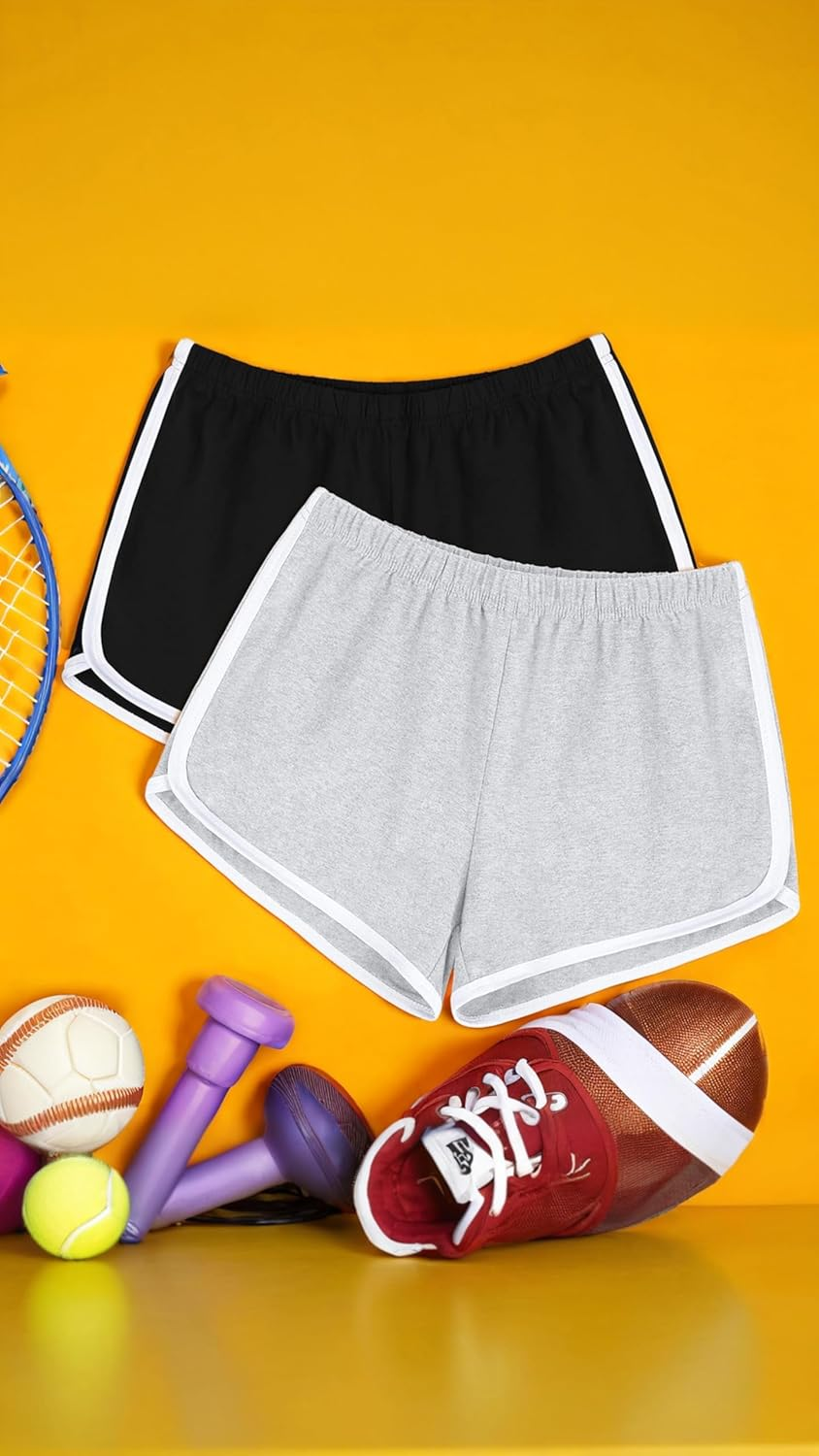 Women'S Cotton Gym Yoga Shorts - 2-Pack, Summer Running, Active Dance, Elastic Waistband, Size M - Comfort & Style image number 6