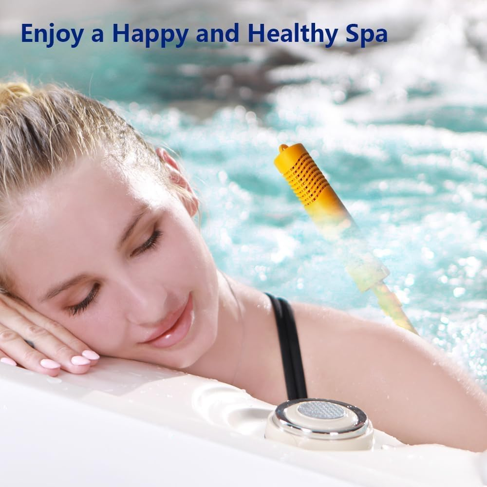 SPA Mineral Sticks for Hot Tub, Hot Tub Stick with 4 Months Lifetime Universal for Hot Tub & Pool, Spa Mineral Cartridge Keeps Water Crystal Clear (Yellow,2-Pack) image number 6