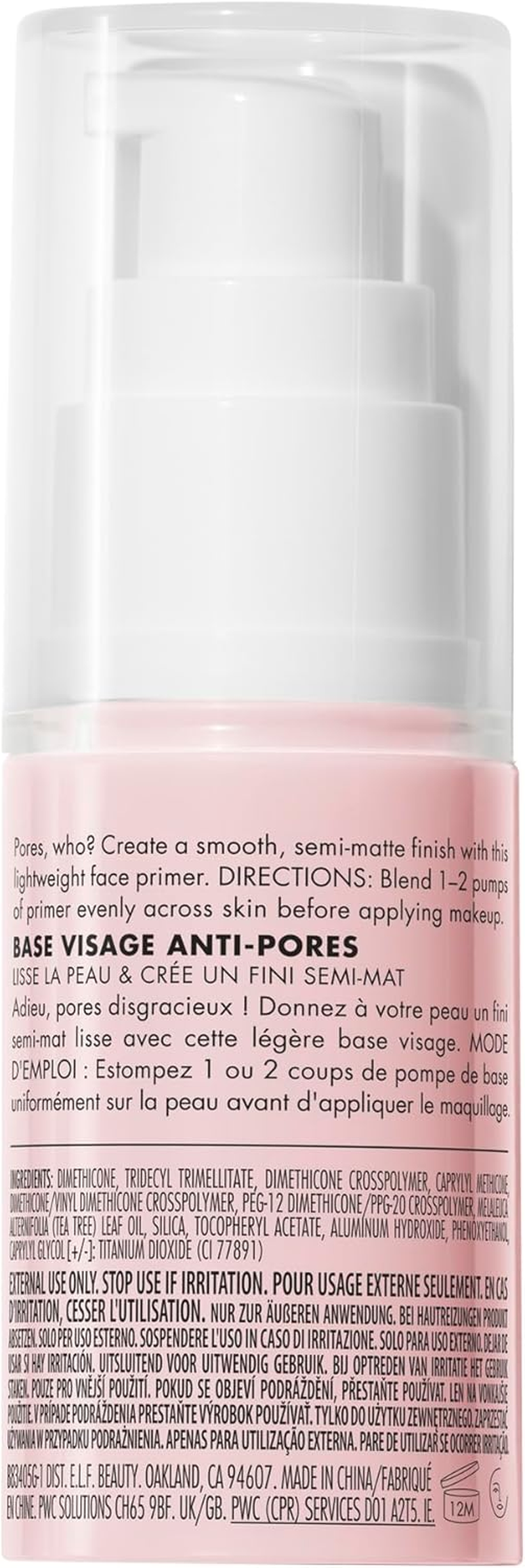 E.L.F. Poreless Face Primer, Restoring Makeup Primer for a Flawless, Smooth Canvas, Infused with Tea Tree & Vitamin A, Vegan & Cruelty-Free, 0.47 Fl Oz image number 1