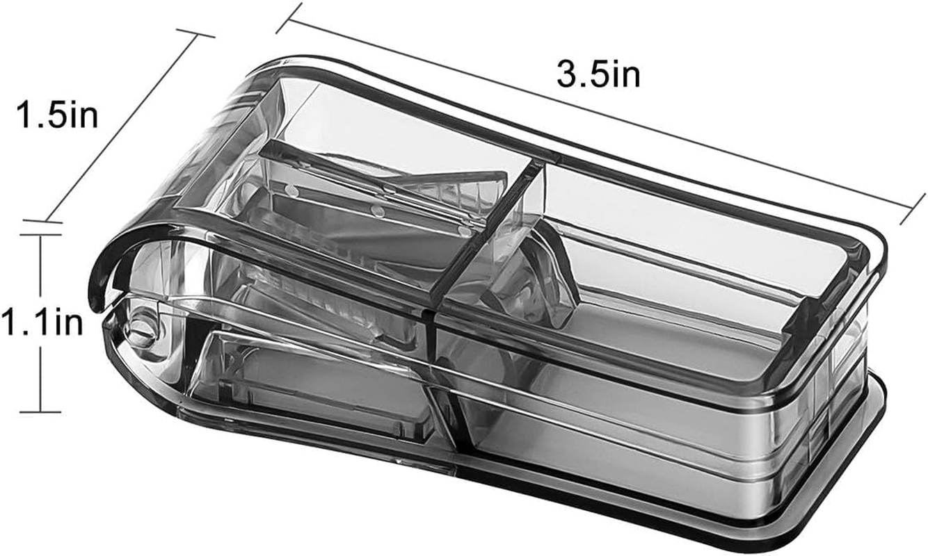 Pill Cutter for Small Pills,Tablet Splitter with Blade Guard, Safety Medicine Slicer,Medication Vitamin Divider Cutting Drugs Cleanly (Grey 2 Pcs) image number 2