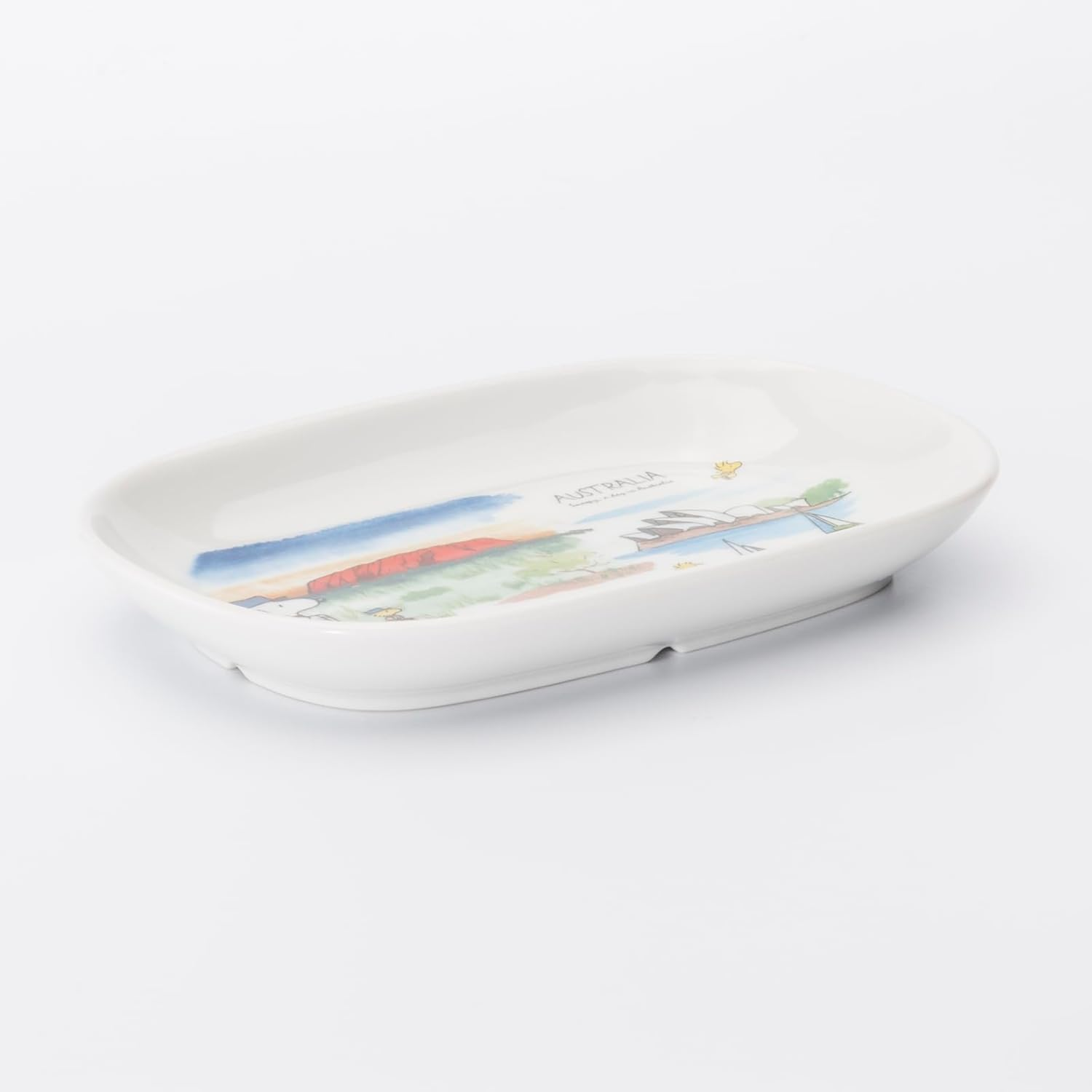 Peanuts 885280 Snoopy World Travel Australia Dinner Plate, Oval Plate, Width 7.5 X Depth 5.1 Inches (19 X 13 Cm), Microwave and Dishwasher Safe, Made in Japan image number 2