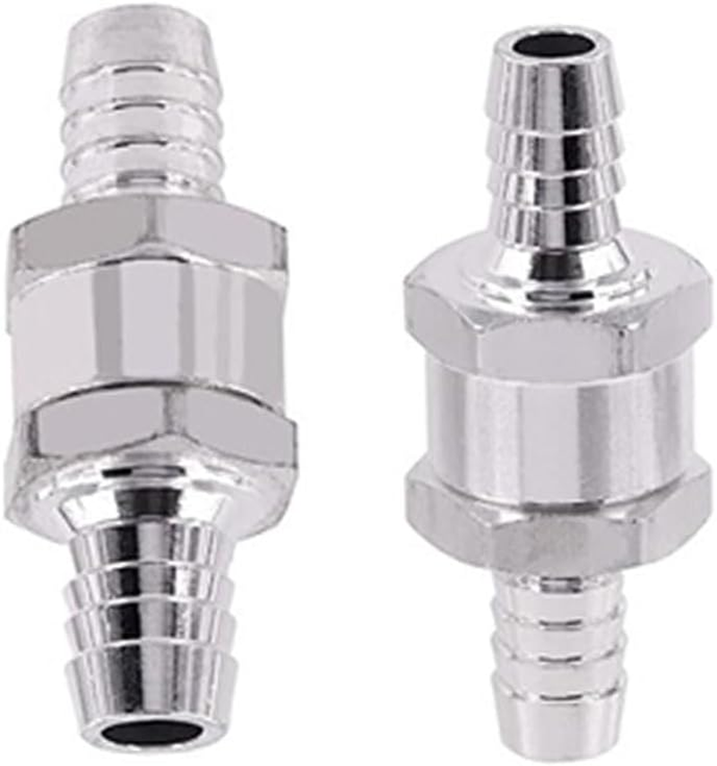 4PCS Non Return One Way Check Valve with 8 Pcs Hose Clamp Set, Aluminum Alloy Non-Return One Way Fuel Line Check Valve for Fuel Line Gas Petrol Diesel Water(6Mm/8Mm/10Mm/12Mm)