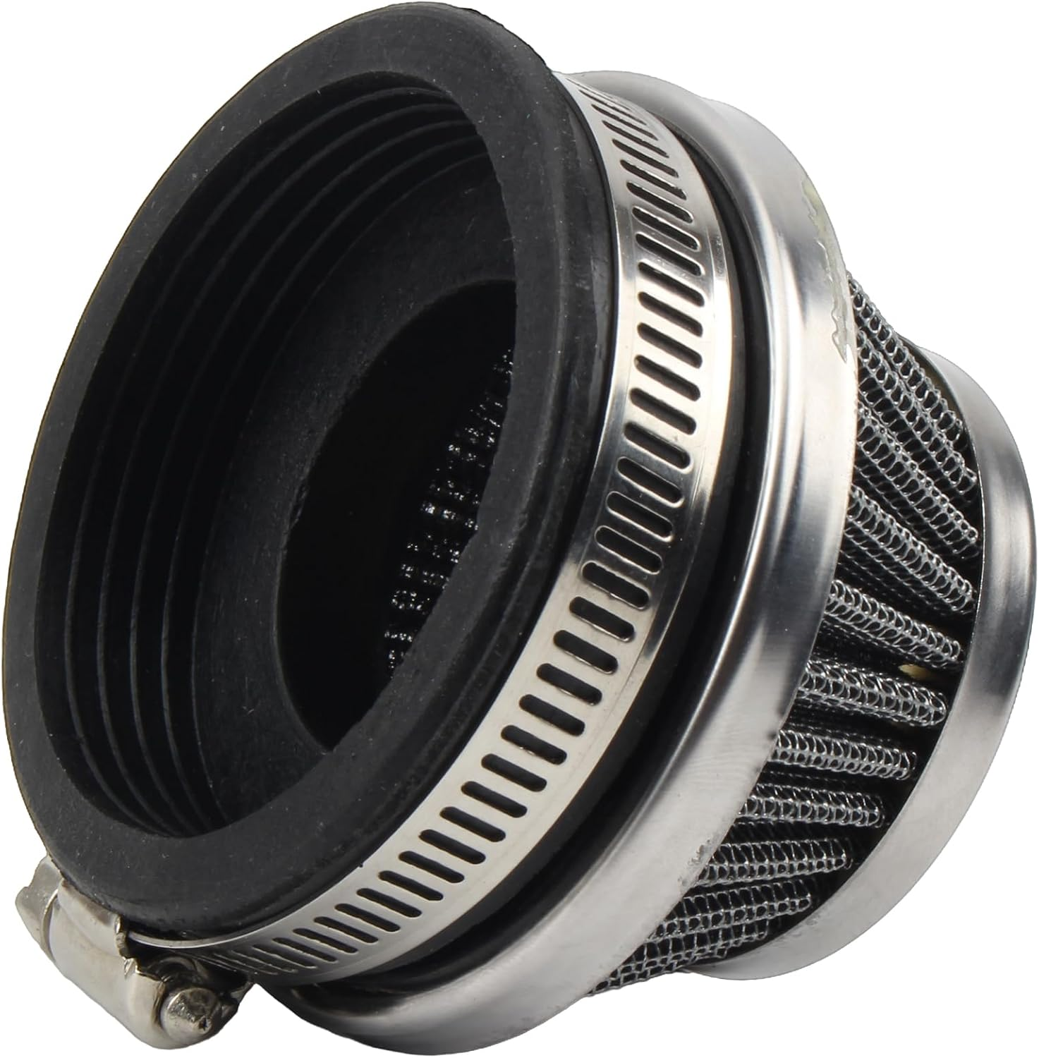 Powermotor 58Mm 60Mm Air Filter Carburetor for 2 Stroke Engine 47Cc 49Cc Carb Mini Moto Kids Go Kart Quad ATV Dirt Pocket Bike(Silver) image number 4