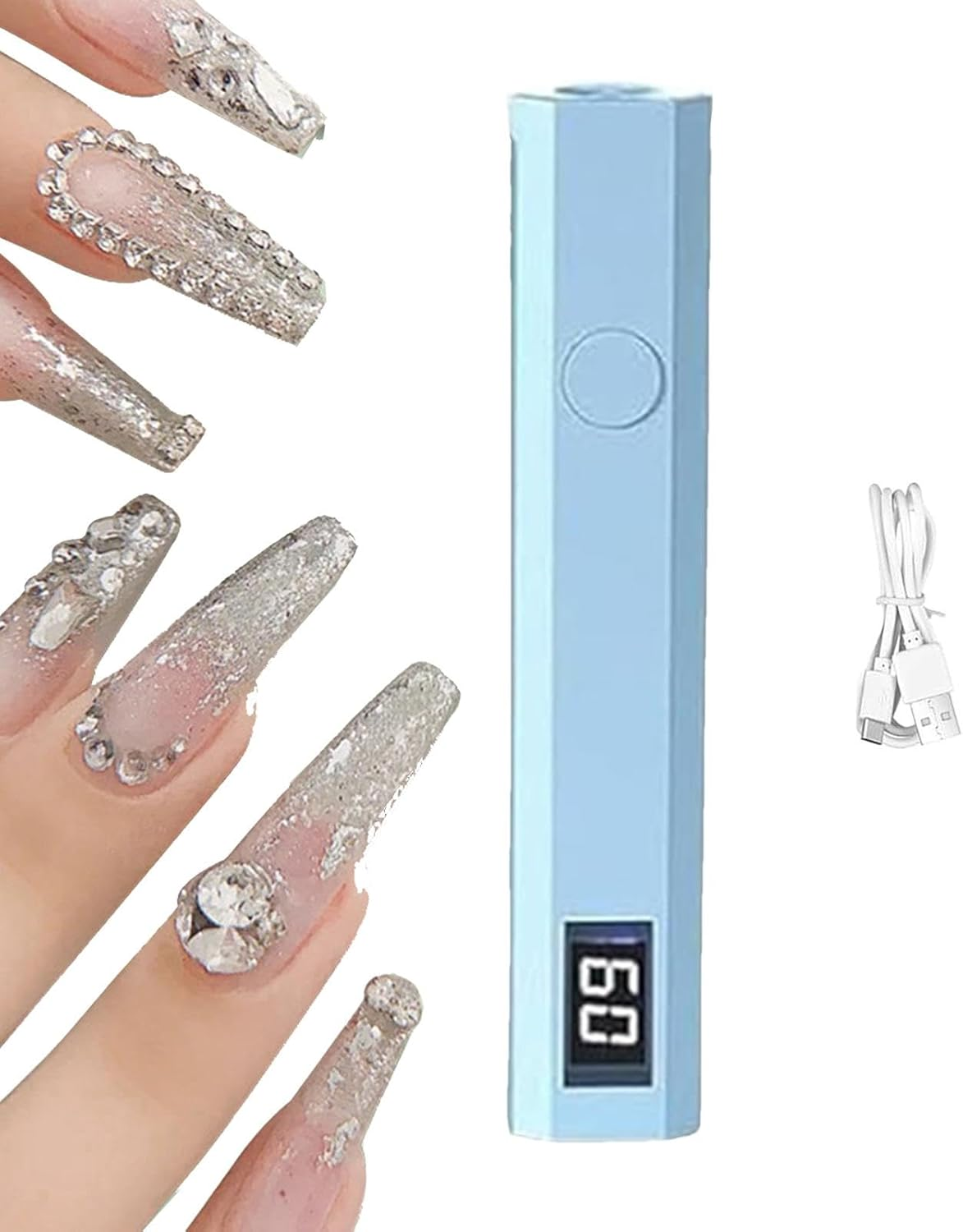 Gel Nail Lamp, Rechargeable Uv Led Dryer, USB Charging Nail Curing Device, Professional and Convenient Gel Manicure Beacon for Home, Beauty Shops & Salons