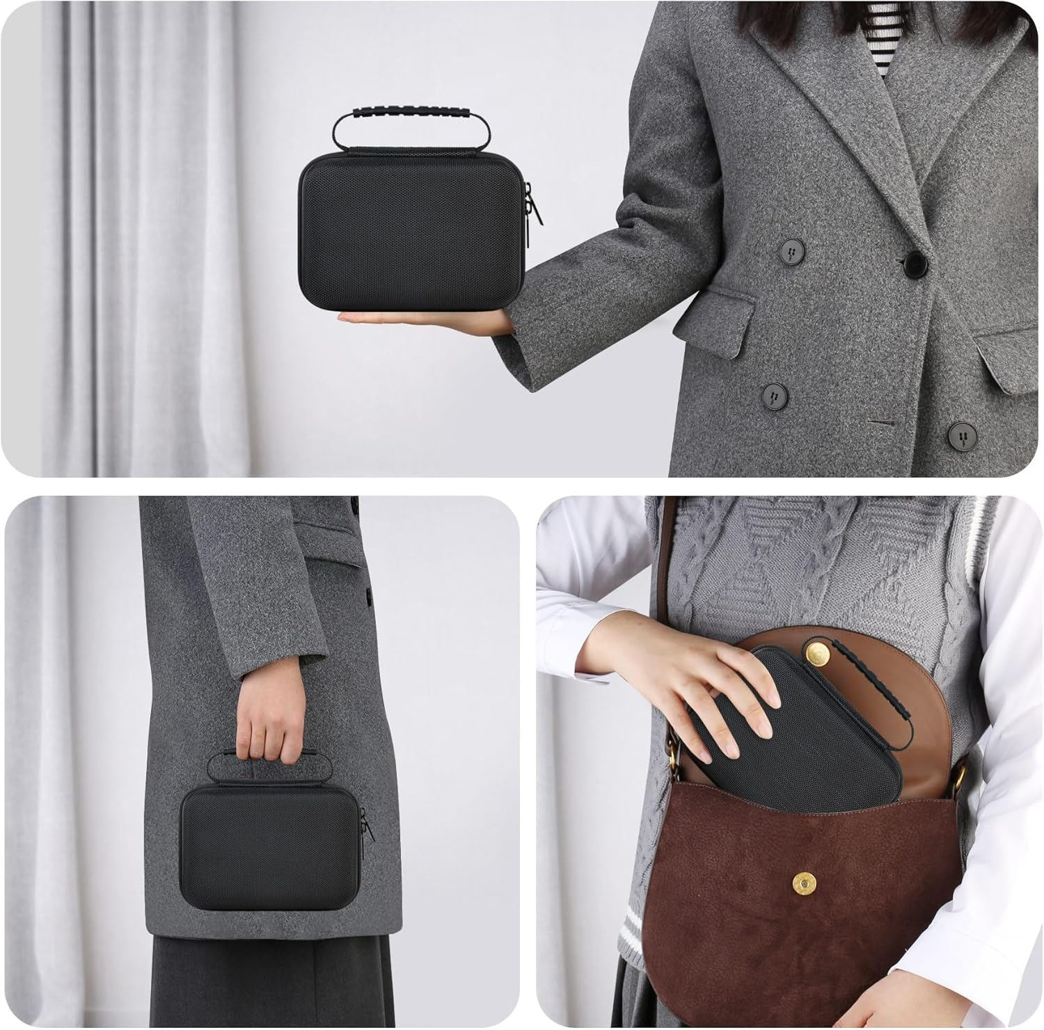 RAIALL Camera Case for Kodak PIXPRO AZ405/AZ425/AZ255/AZ401/AZ528 Digital Camera, Vlogging Camera Hard Carrying Case Protective Travel Bag, Mesh Pocket for Battery, SD Card and USB Cable, Black - Blue image number 3