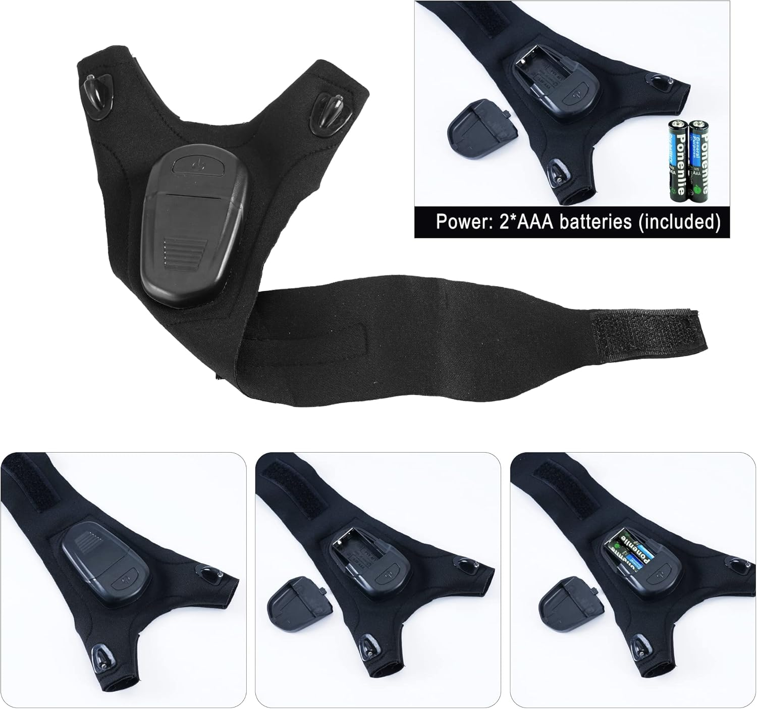 LED Flashlight Glove Tools Unique Gifts for Men Dad Adults,Cool Gadgets Hands-Free Lights Fingerless Work Gloves with Stretchy Strap for Home Fishing Camping Hunting(1 Pair,Batteries Included) image number 4