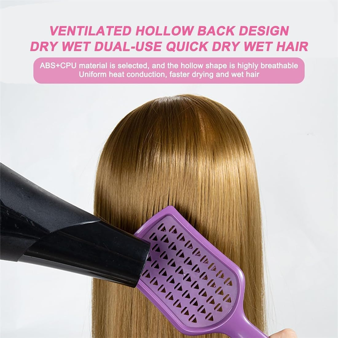 Detangling Brush Scalp Brush, Detangling Hair Brush, Paddle Hairbrush Anti-Static Massage Paddle Brush with Flexible Bristle for Curly Wet Dry Hair Painless Combing (Black) - Black image number 2