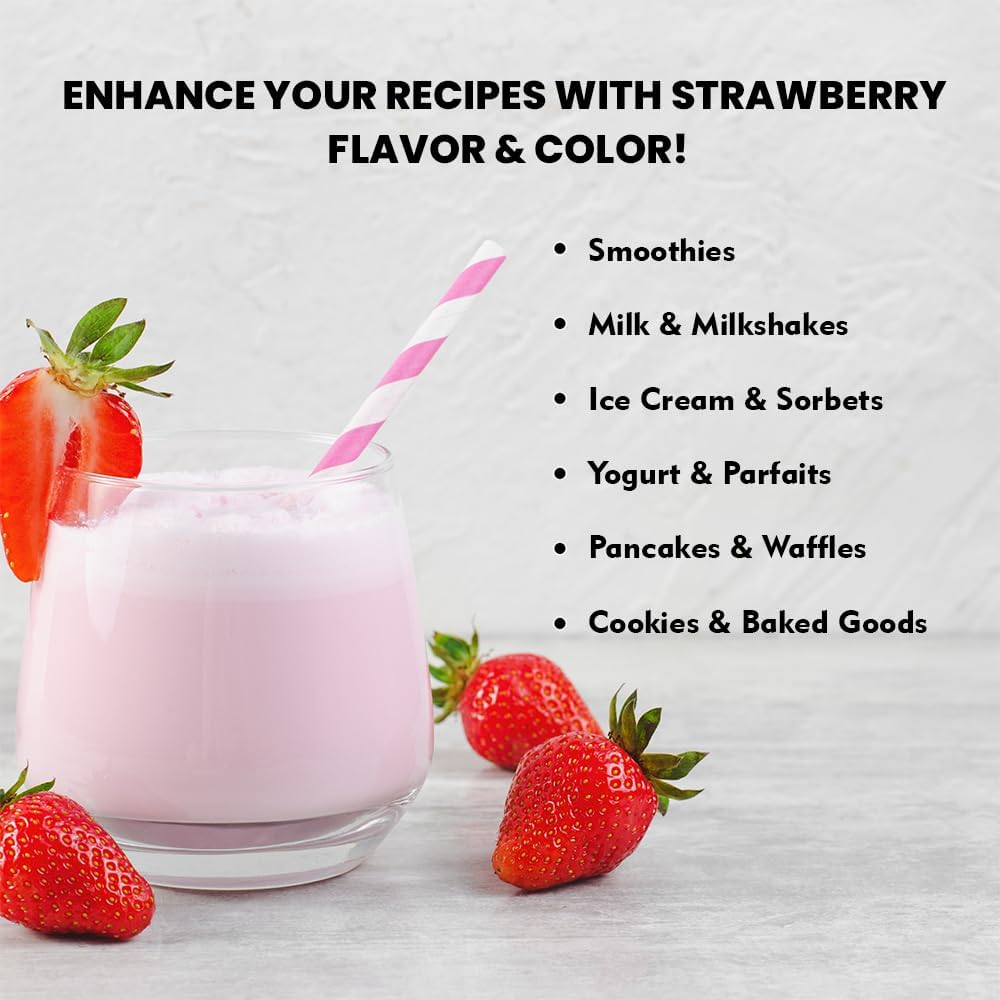 Strawberry Powder 114 G | Spray-Dried Strawberry Powder &ndash;Perfect for Baking, Smoothies, Drinks, and Camping | No Sugar or Additives image number 5