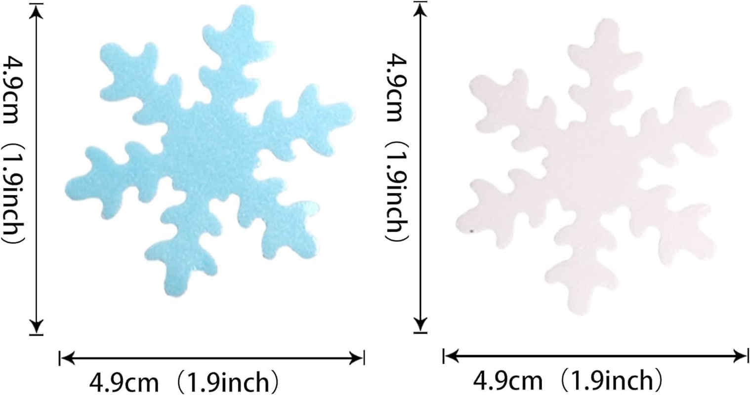 50 Pack Edible Snowfalke Cupcake Toppers Winter Frozen Snowflake Cake Picks for Snowflake Theme Winter Wonderland Baby Shower Birthday Christmas Party Supplies image number 2