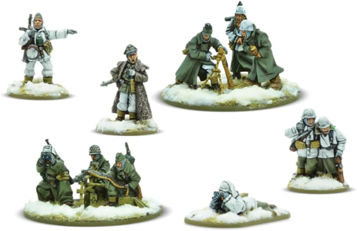 Warlord Bolt Action German Army Support Group Winter Figures 1:56 WWII Military Wargaming Plastic Model Kit 402212009, Unpainted image number 2