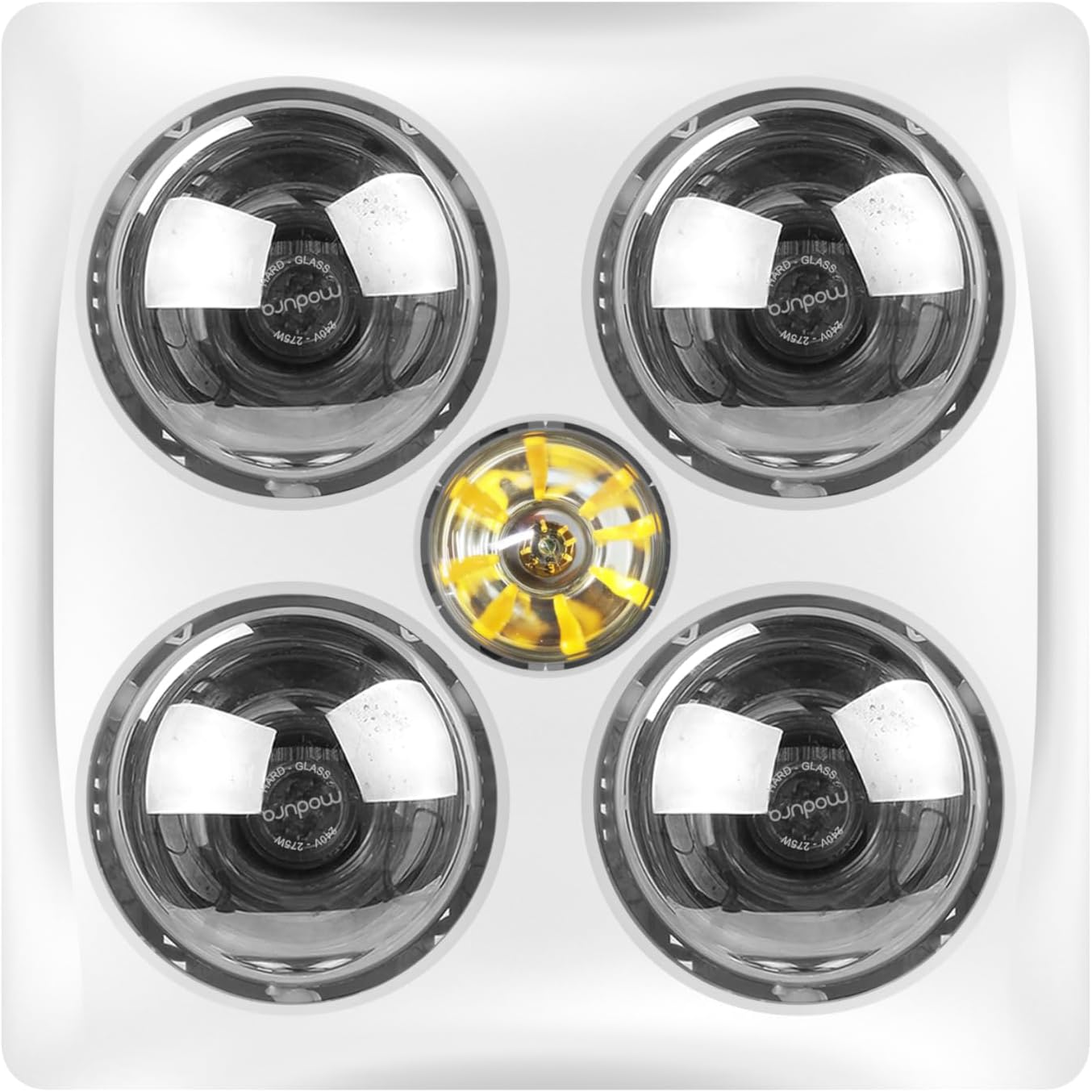 Modura Bathlux4 3-In-1 Bathroom Heater Fan Exhaust Light 4 X 275W Instant Heat (White)