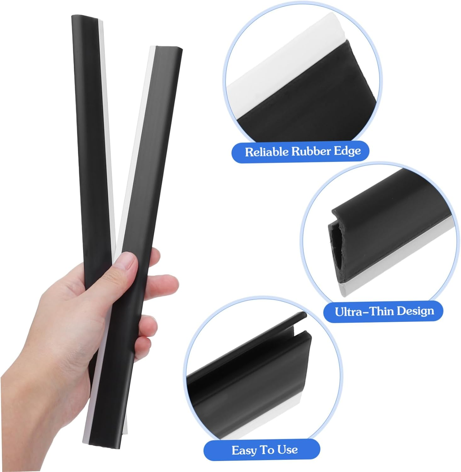 CRILSTYLEO 2Pcs Replacement Dustpan Plastic Lip Strips Edge Protectors for Brooms Garbage Shovels Versatile Cleaning Tool with Cut to Design image number 1