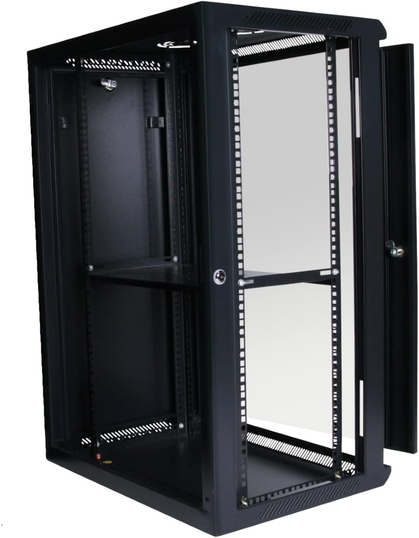 HCC 18RU 19 Inch 450Mm Deep Wall Mount Cabinet Server Rack Data Network Comms 18U 19&rdquo;, Black (RW-18R-450)